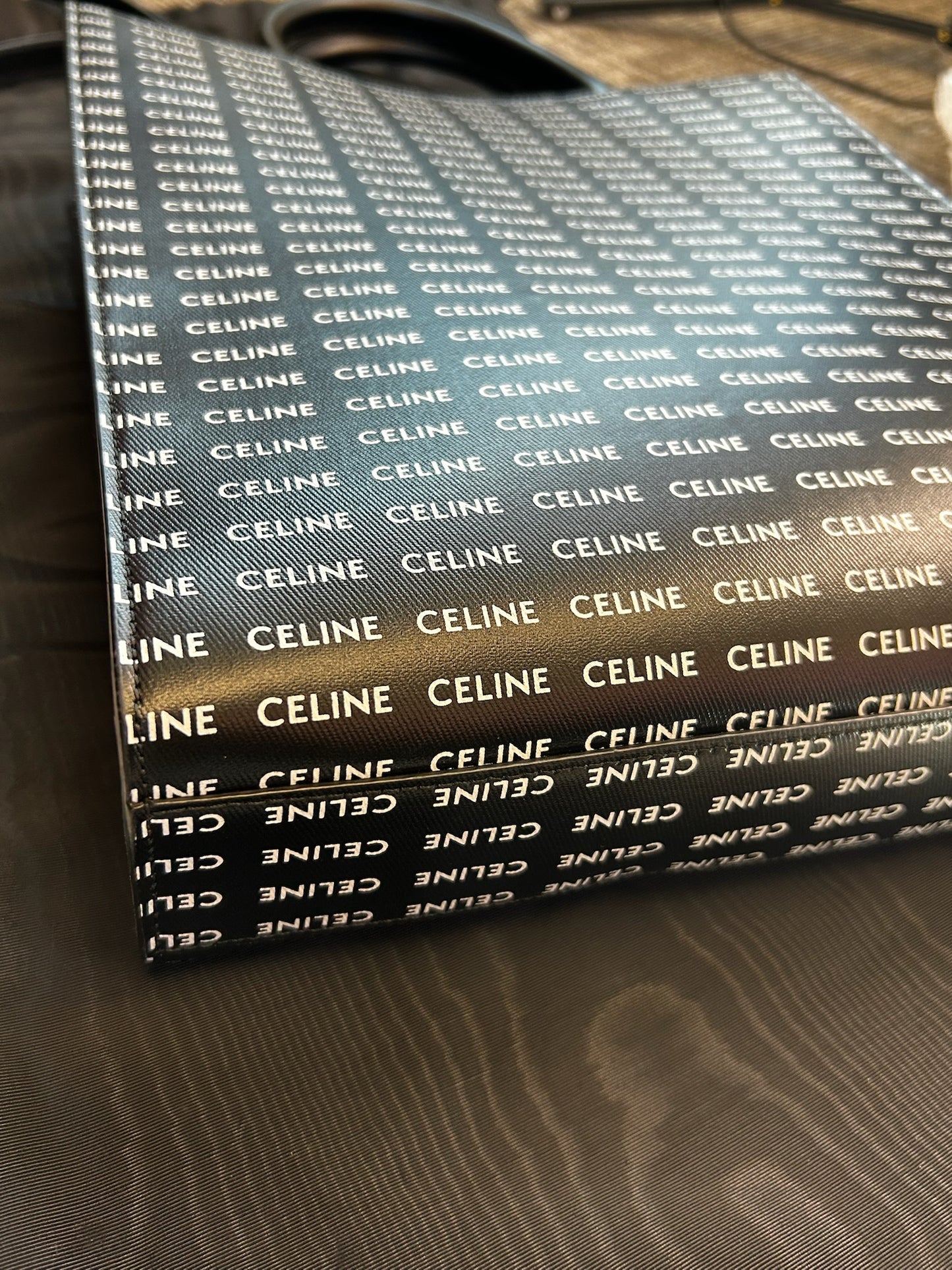 Celine Pre-Owned Vertical Cabas All Over Logo Print Leather
