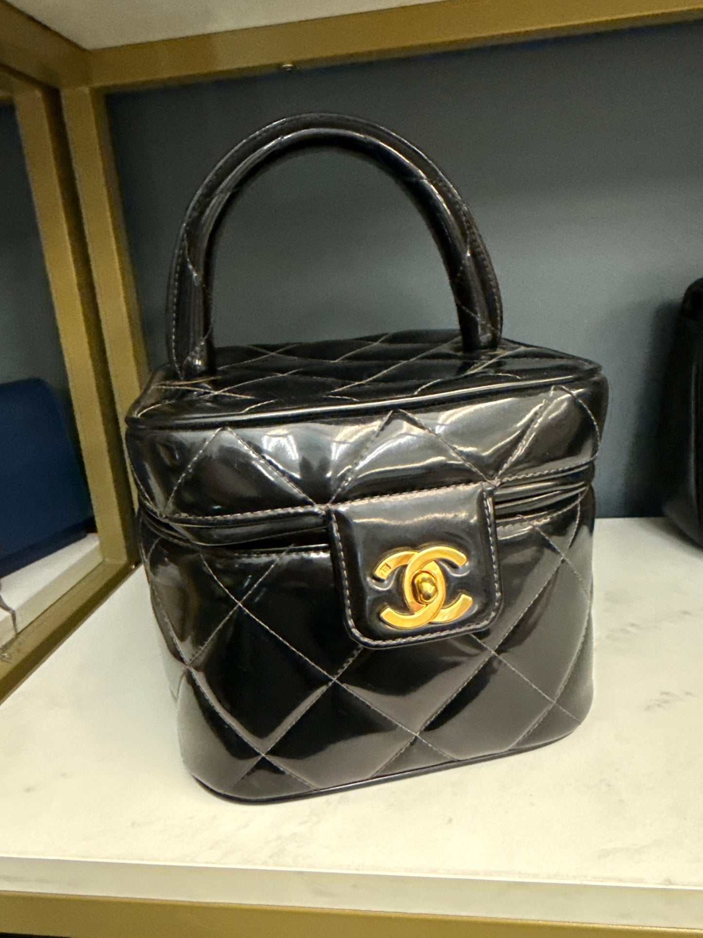 Chanel Barbie patent leather vanity with heart mirror series 3