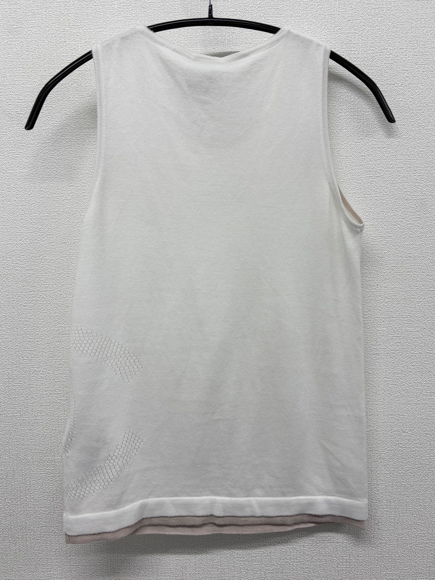 Chanel White Sportsline Tank with beige trim 08C