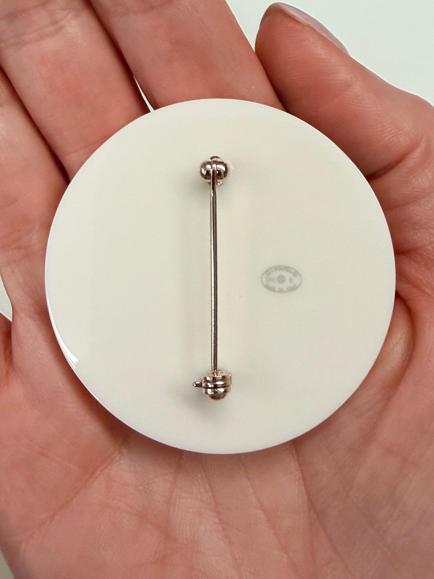 Chanel 2018 COCO Profile resin brooch with faux pearl earring