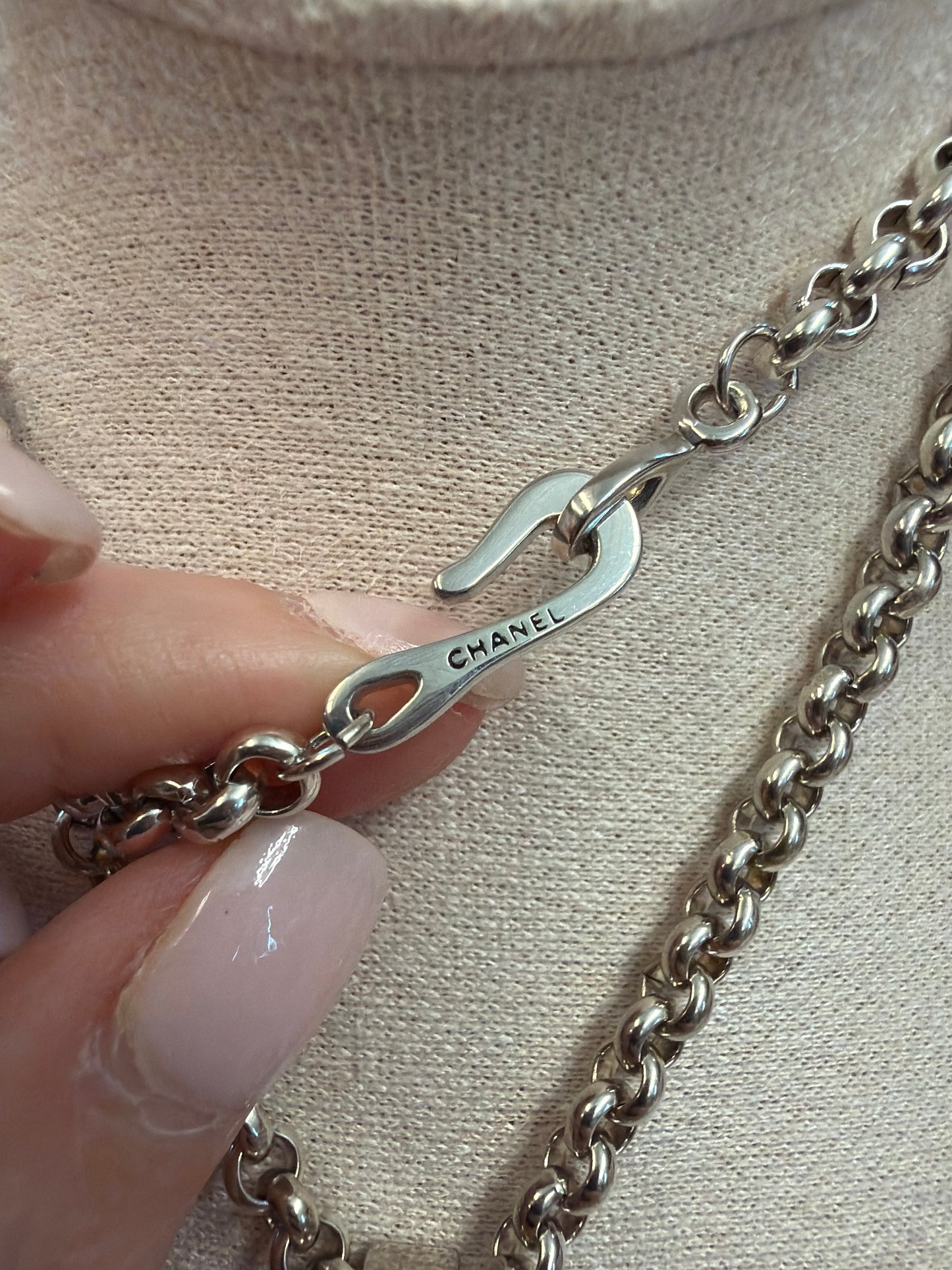 Rare Silver Chanel necklace from 98P