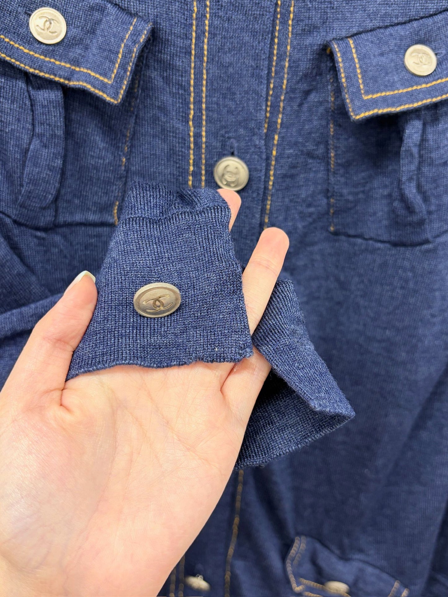 Chanel Blue "Denim"  Cardigan Tunic Dress  FR 34