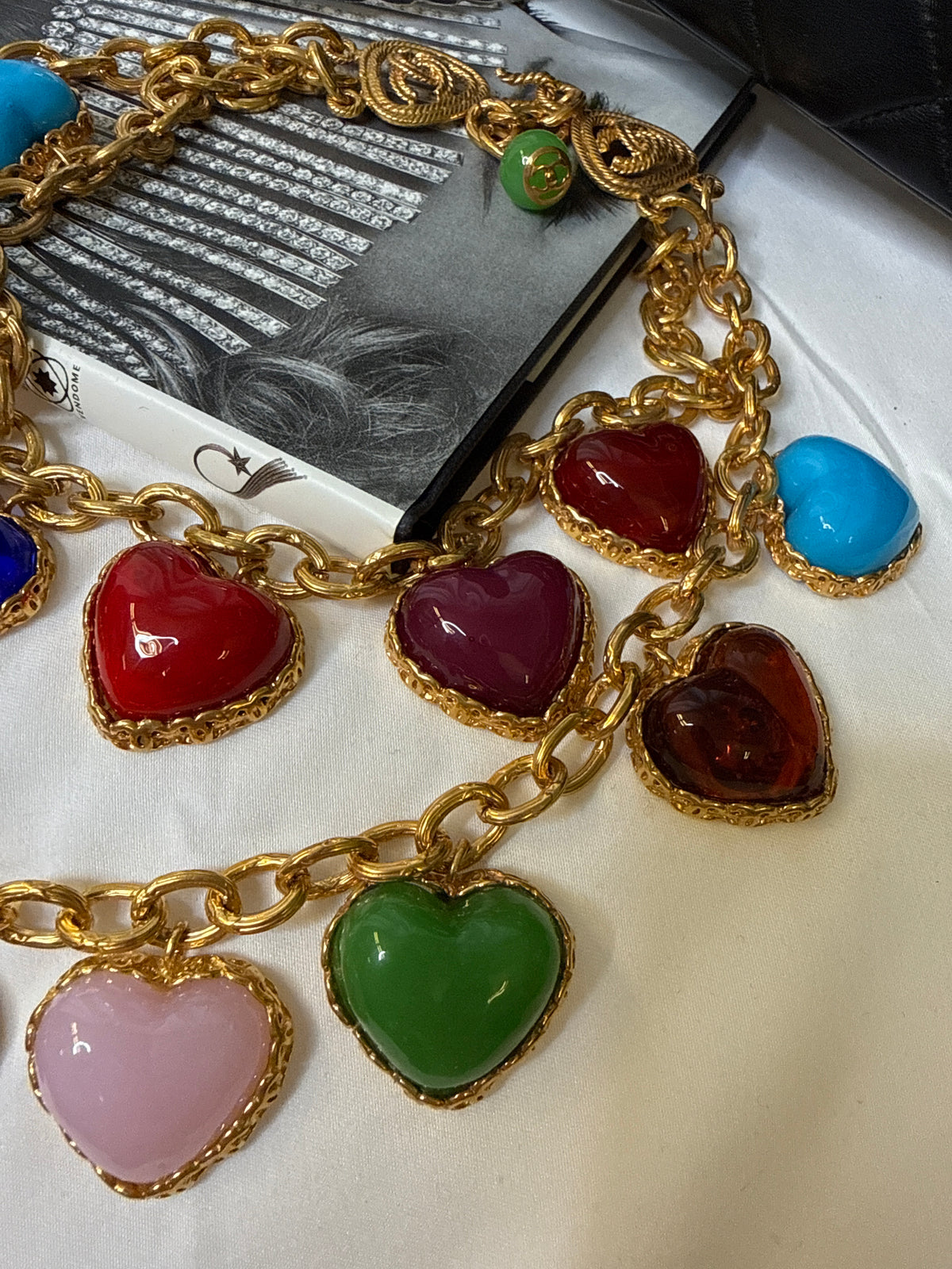 Chanel Rare Vintage Gripoix Love Heart Charm Necklace