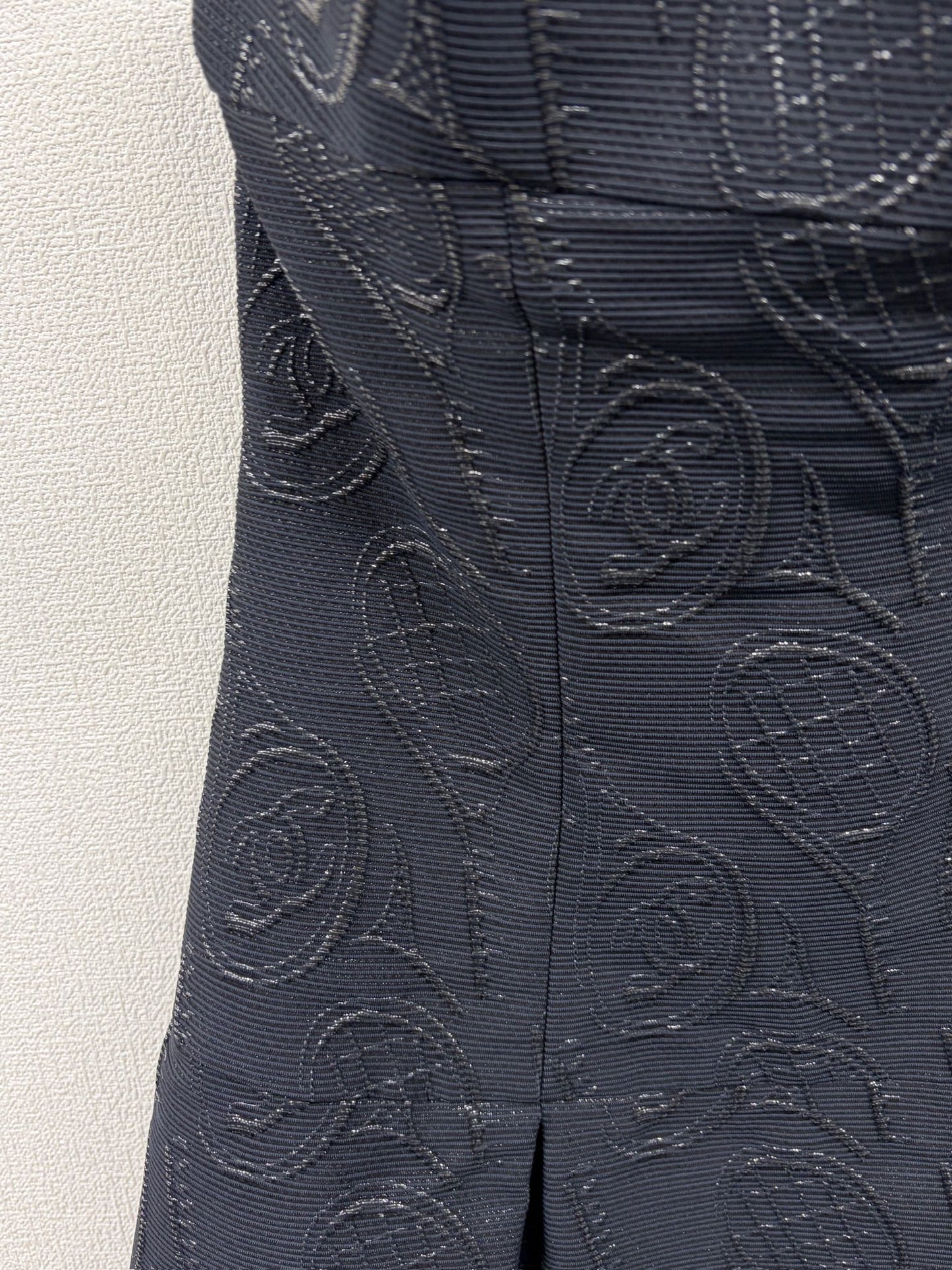 Chanel Navy Strapless Logo and Tennis Racket Dress Fr 36 09P