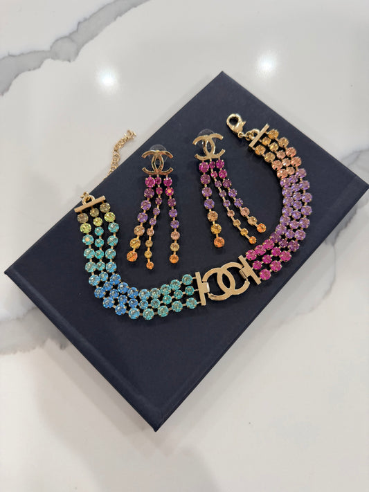 Stunning chanel rainbow choker 2024 C