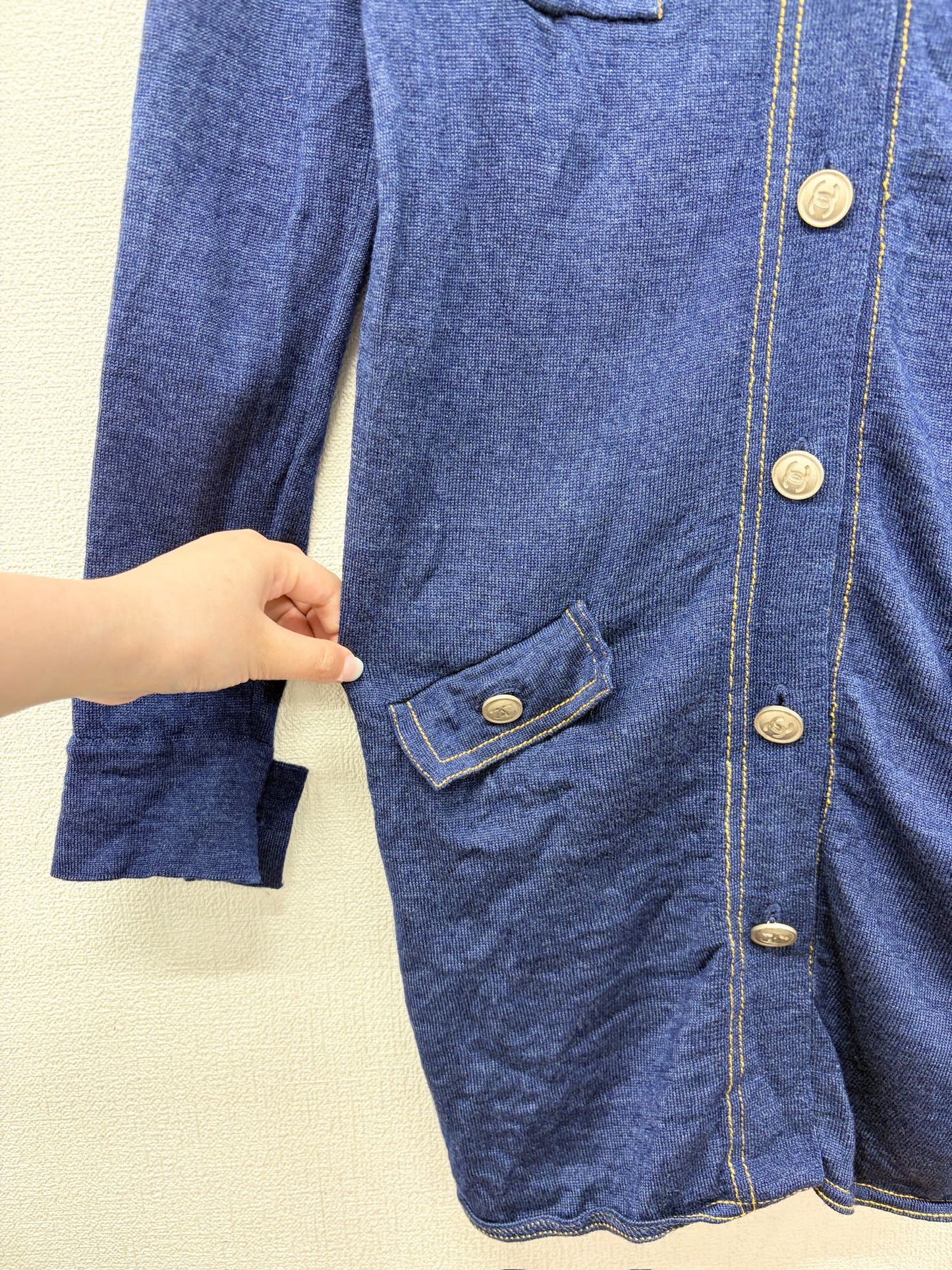 Chanel Blue "Denim"  Cardigan Tunic Dress  FR 34