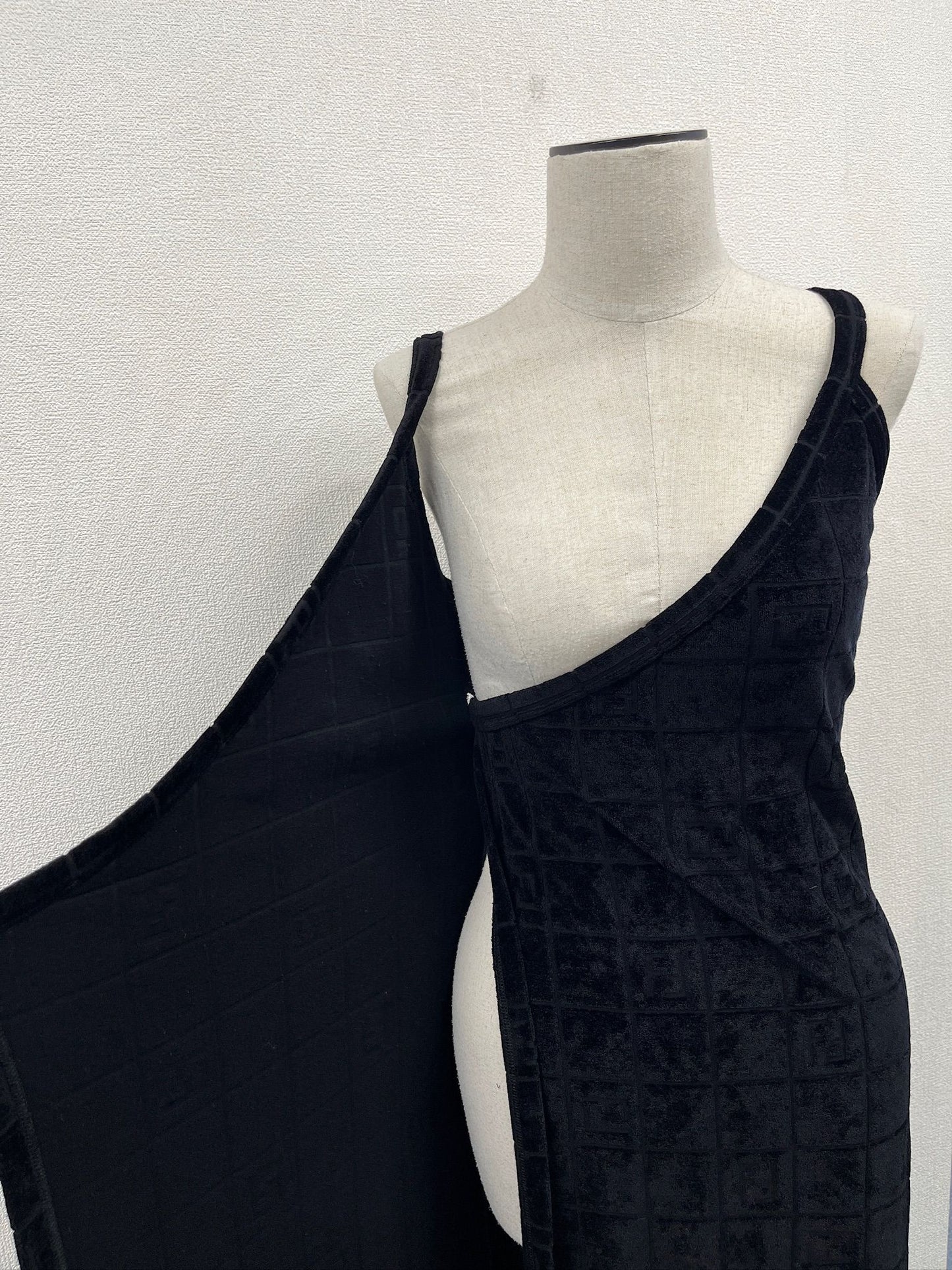 Fendi Velour Black Wrap Dress