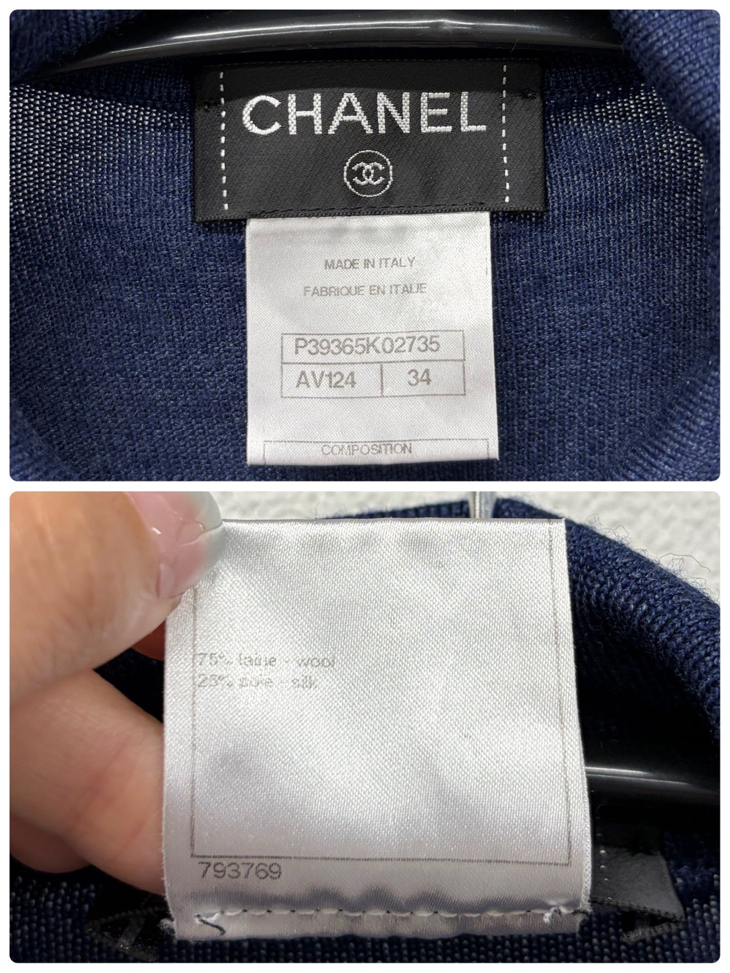Chanel Blue "Denim"  Cardigan Tunic Dress  FR 34
