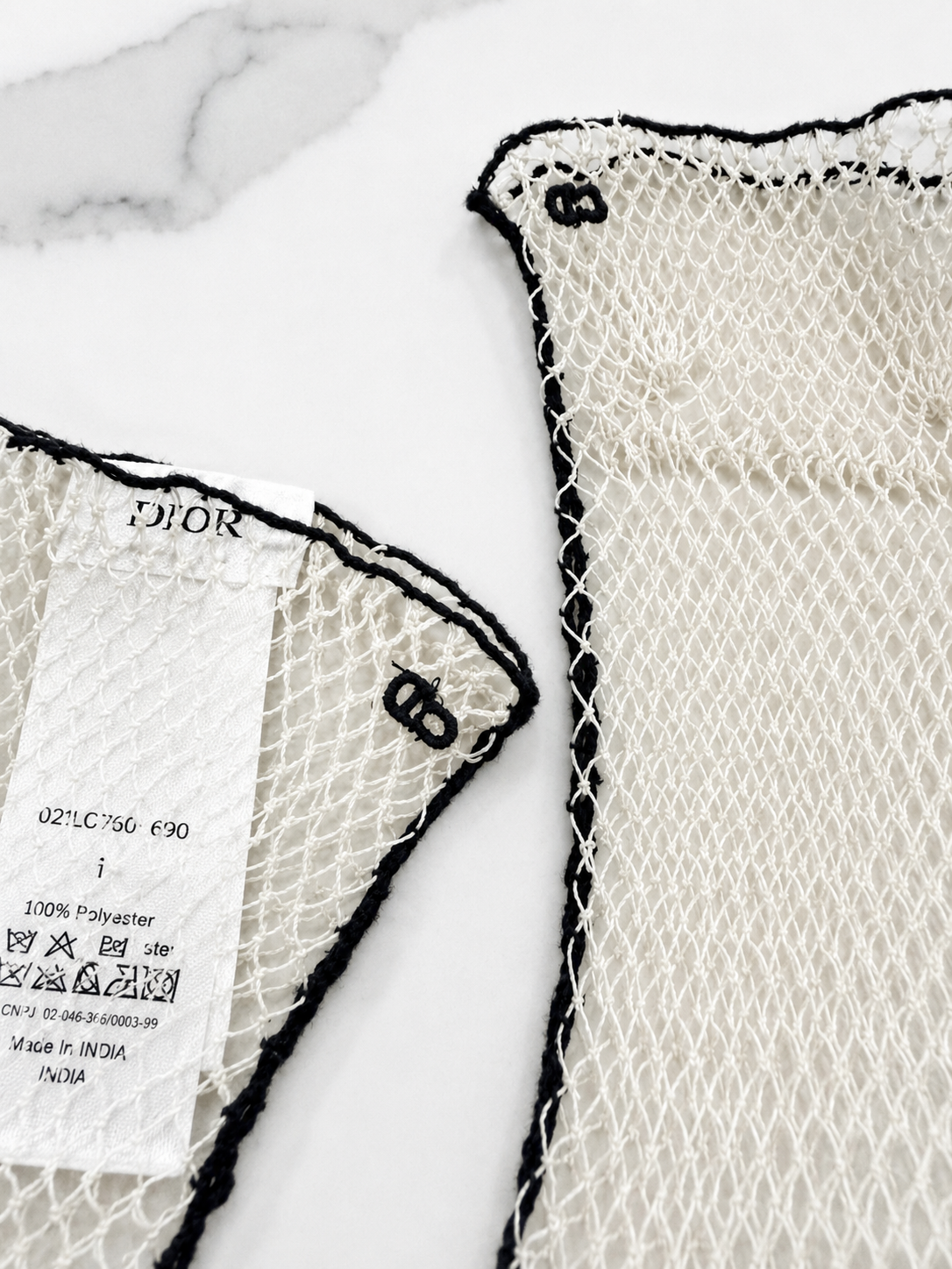 Christian Dior Fishnet white gloves size 7
