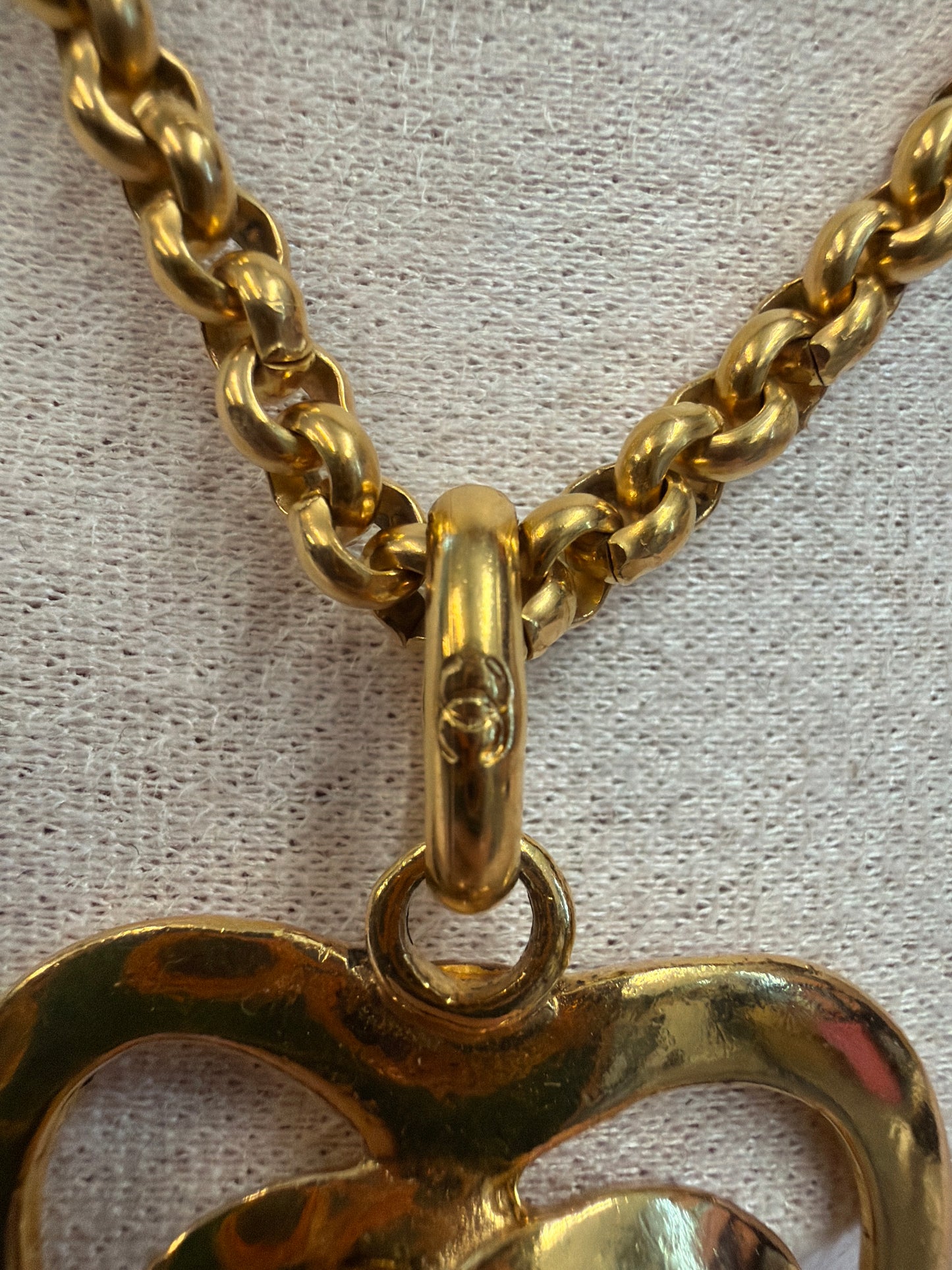 Chanel 95P Barbie heart CC necklace