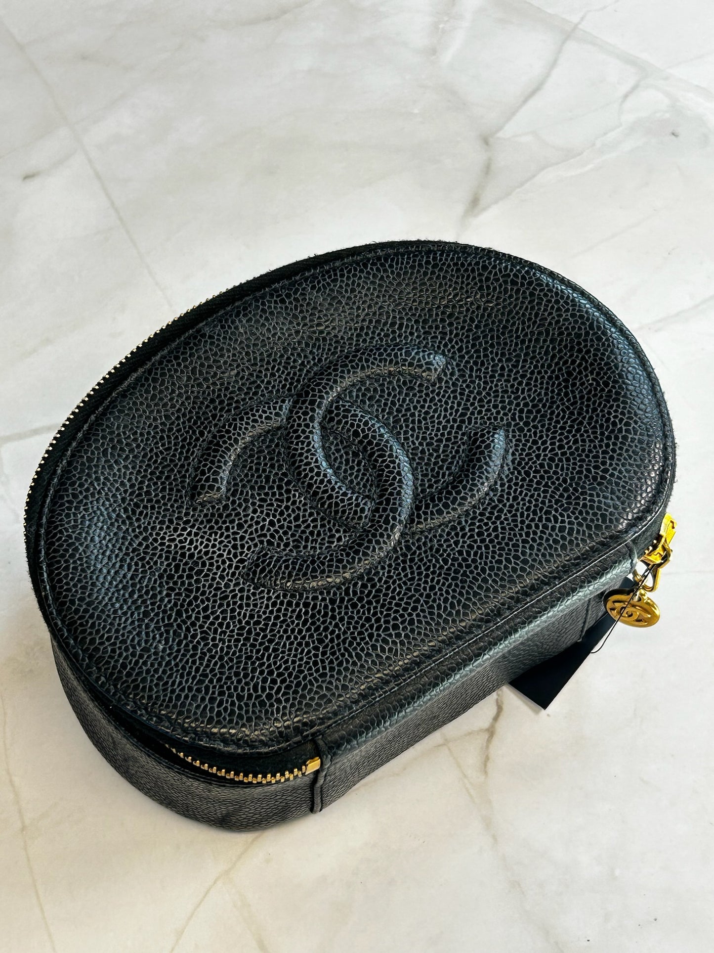 Rare Vintage Chanel Caviar Vanity with Mirror
