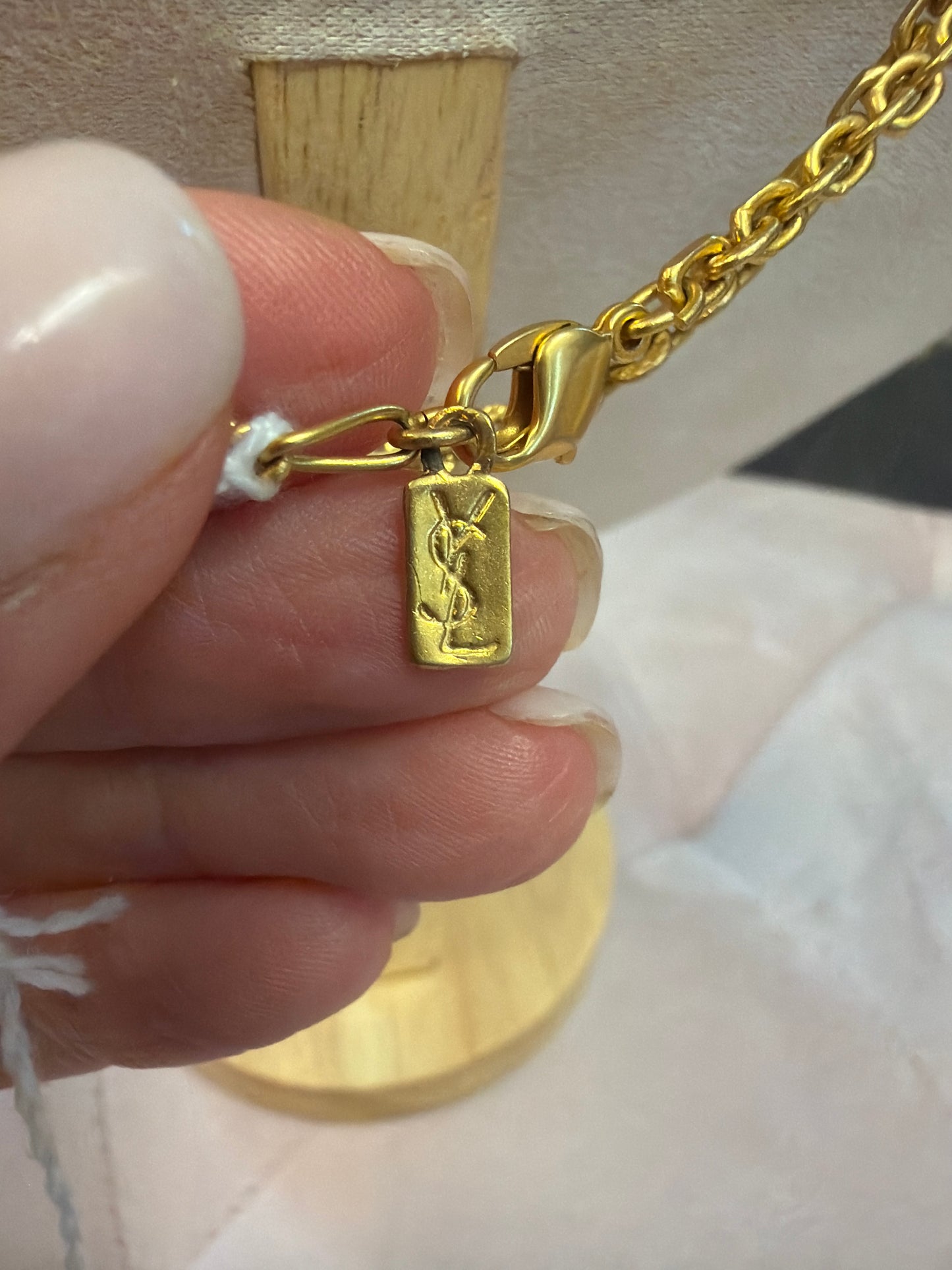 Vintage YSL necklace 38” long