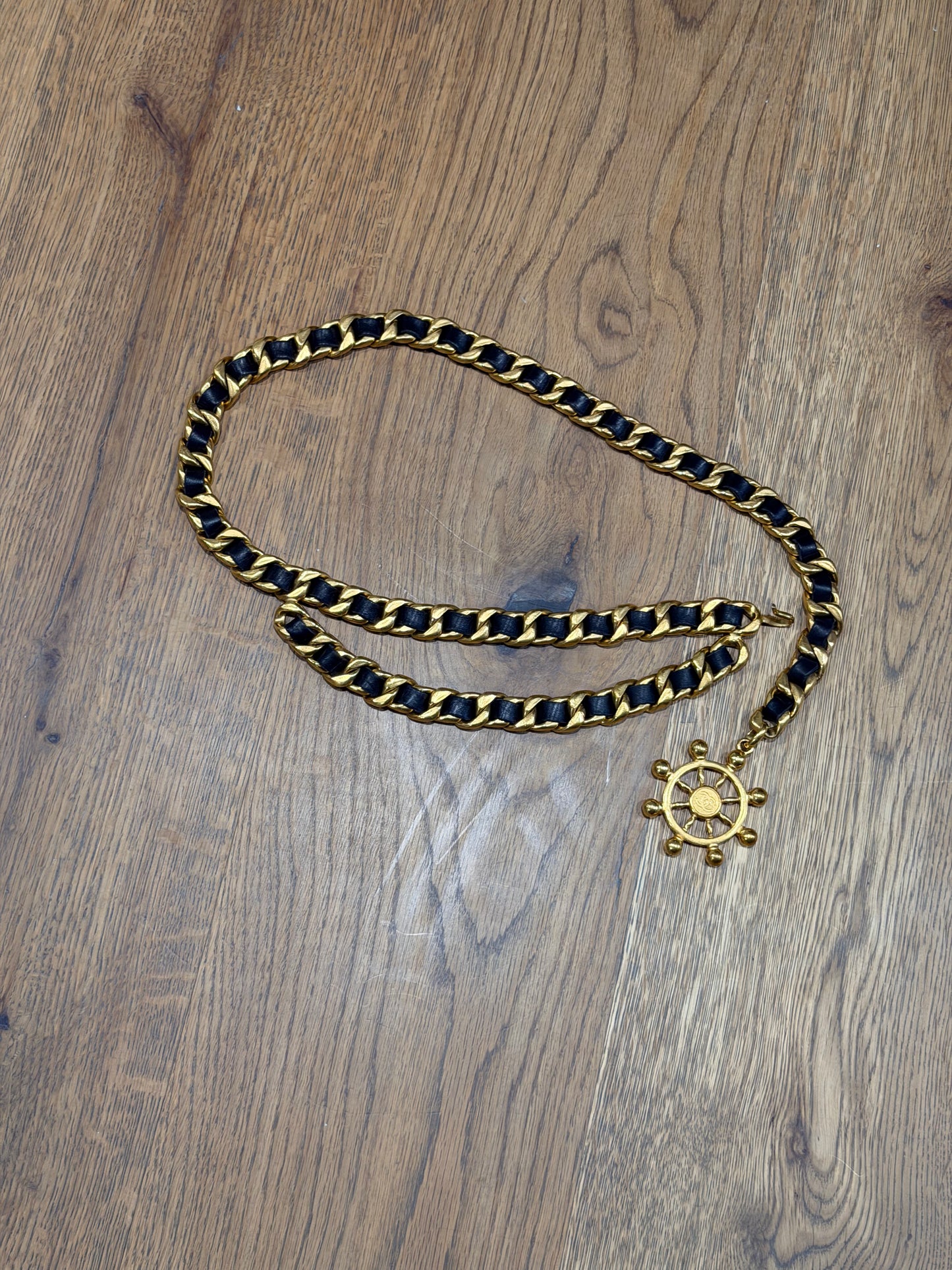 Chanel Leather and Gold belt 94P