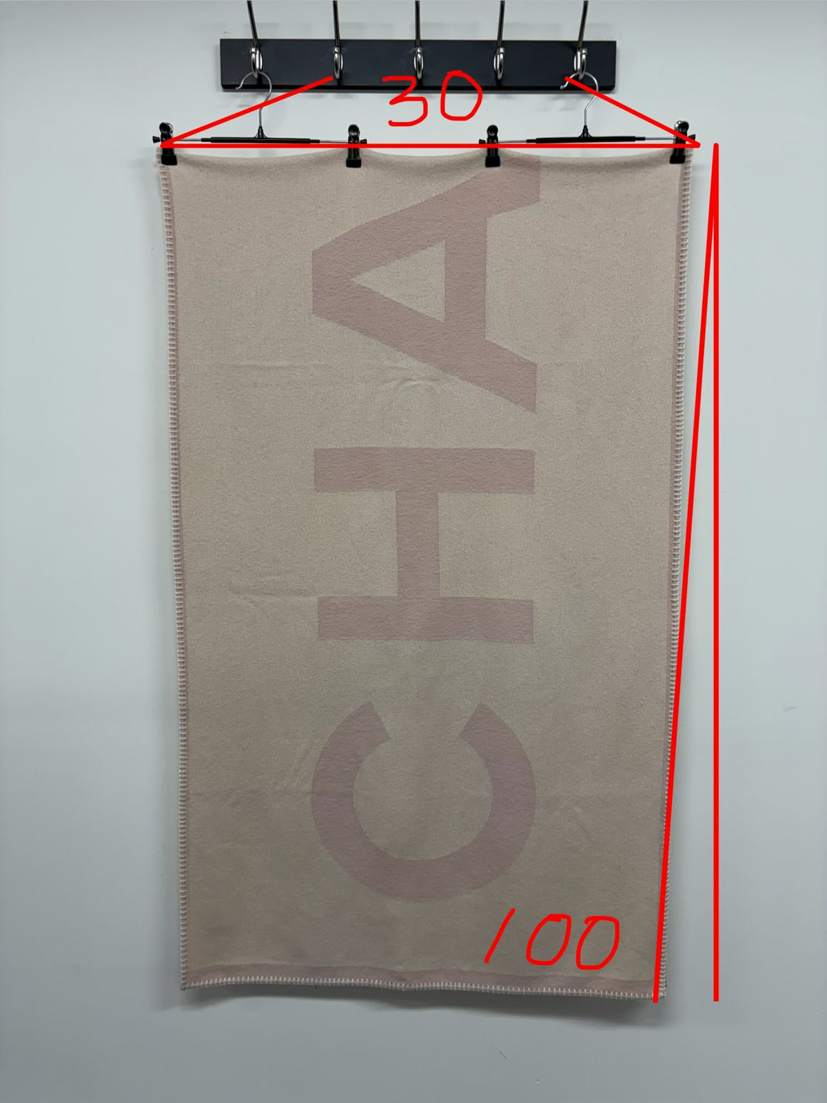 Logo Cashmere Pink Cream XL Shawl