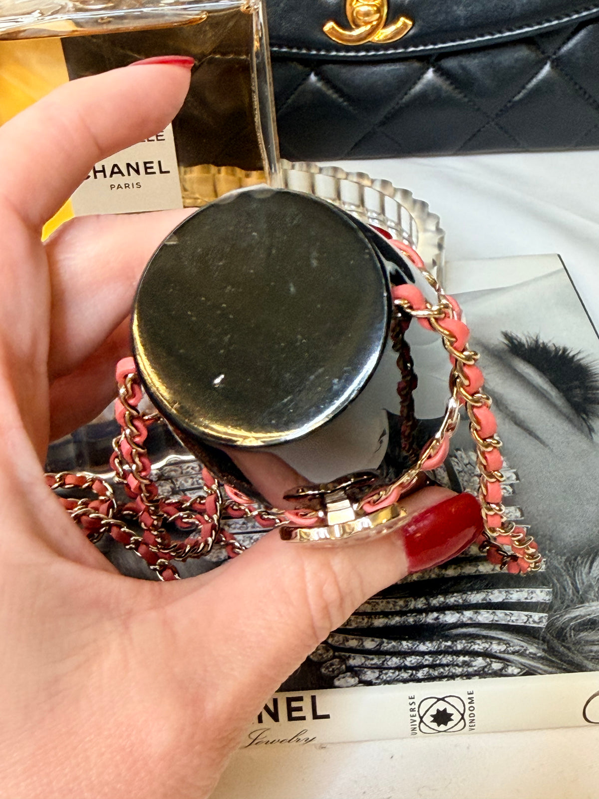 Chanel Lipstick Purse Case necklace