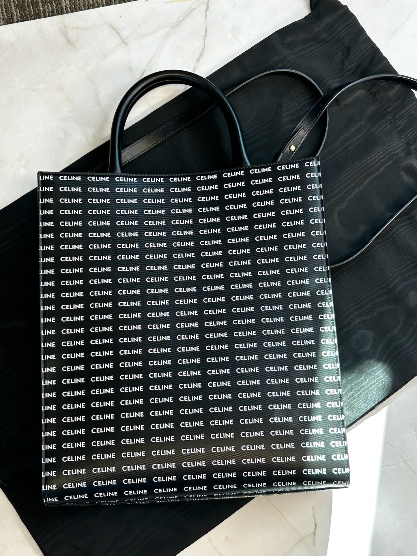 Celine Pre-Owned Vertical Cabas All Over Logo Print Leather