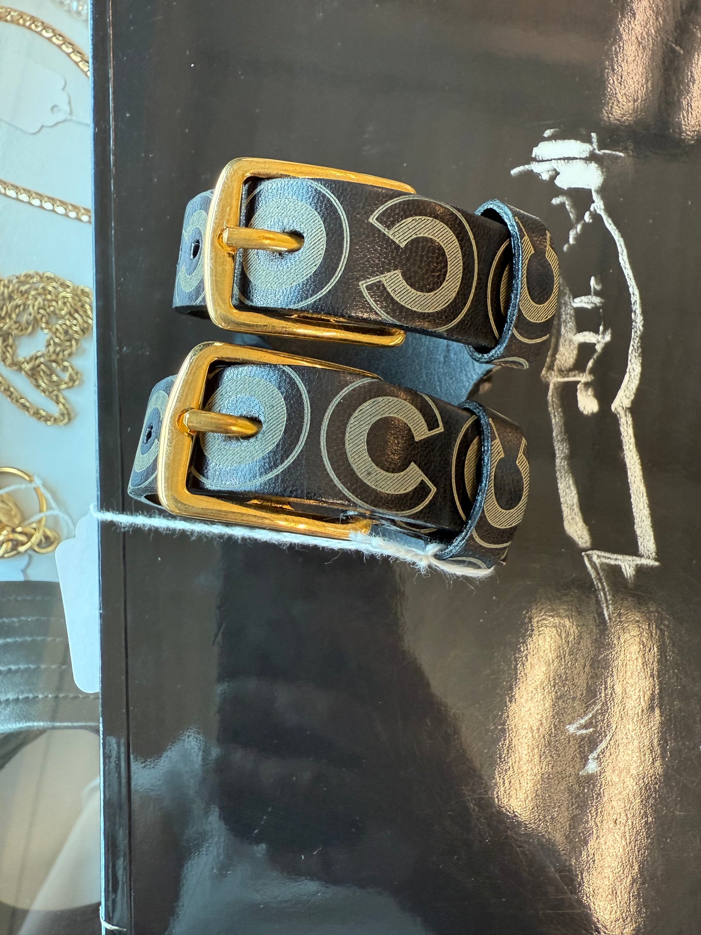 Chanel 2001 Leather 'Coco' Cuff