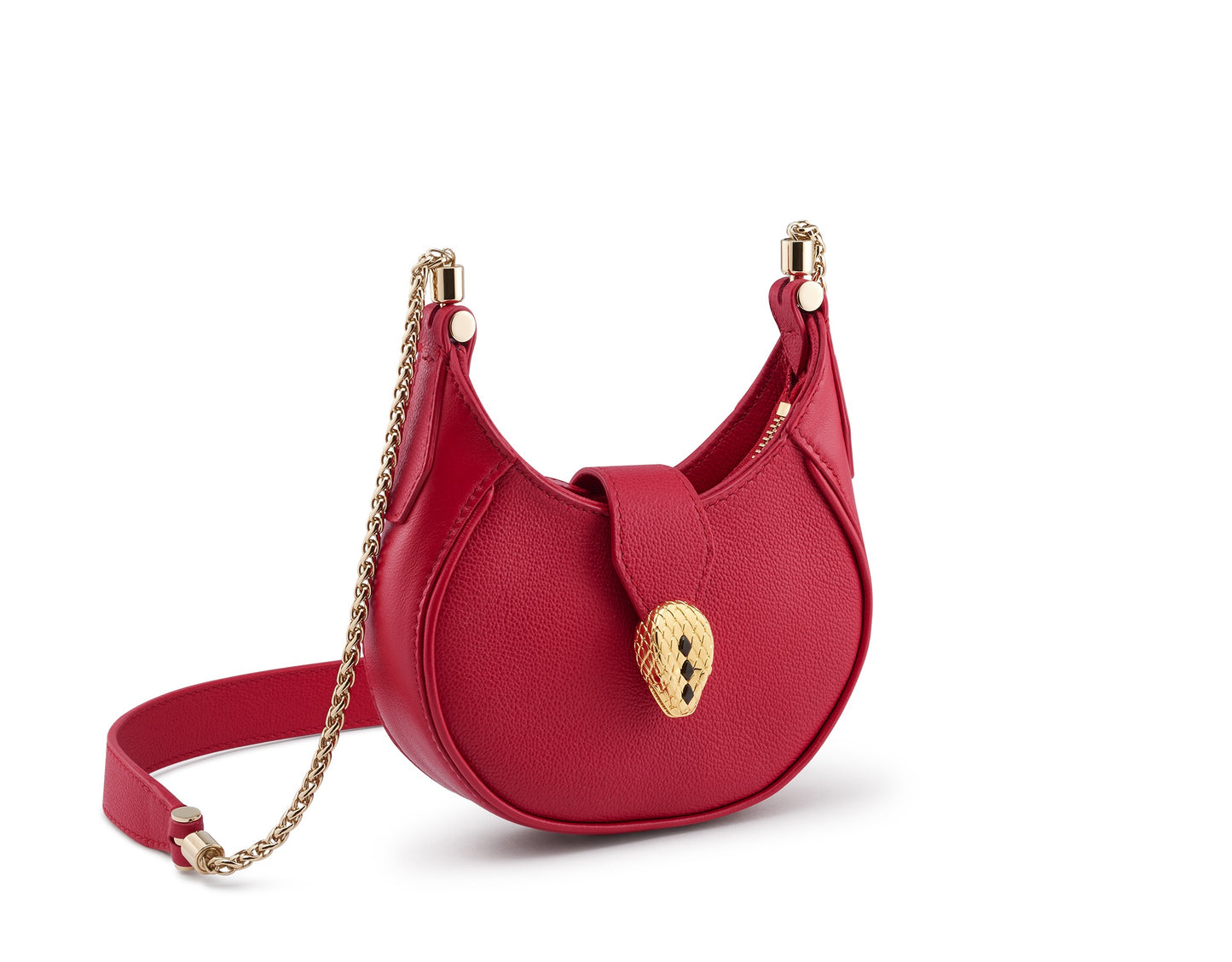 Bvlgari Red leather serpentine Bag