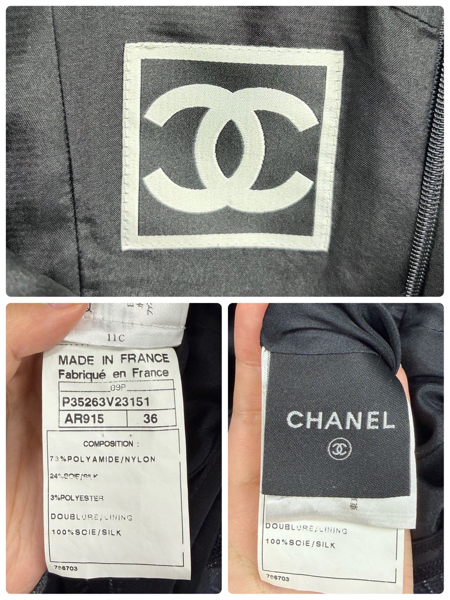 Chanel Navy Strapless Logo and Tennis Racket Dress Fr 36 09P