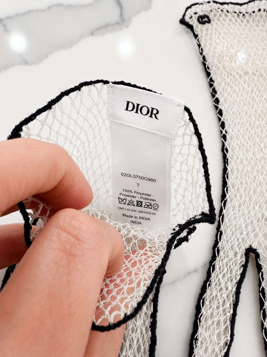 Christian Dior Fishnet white gloves size 7