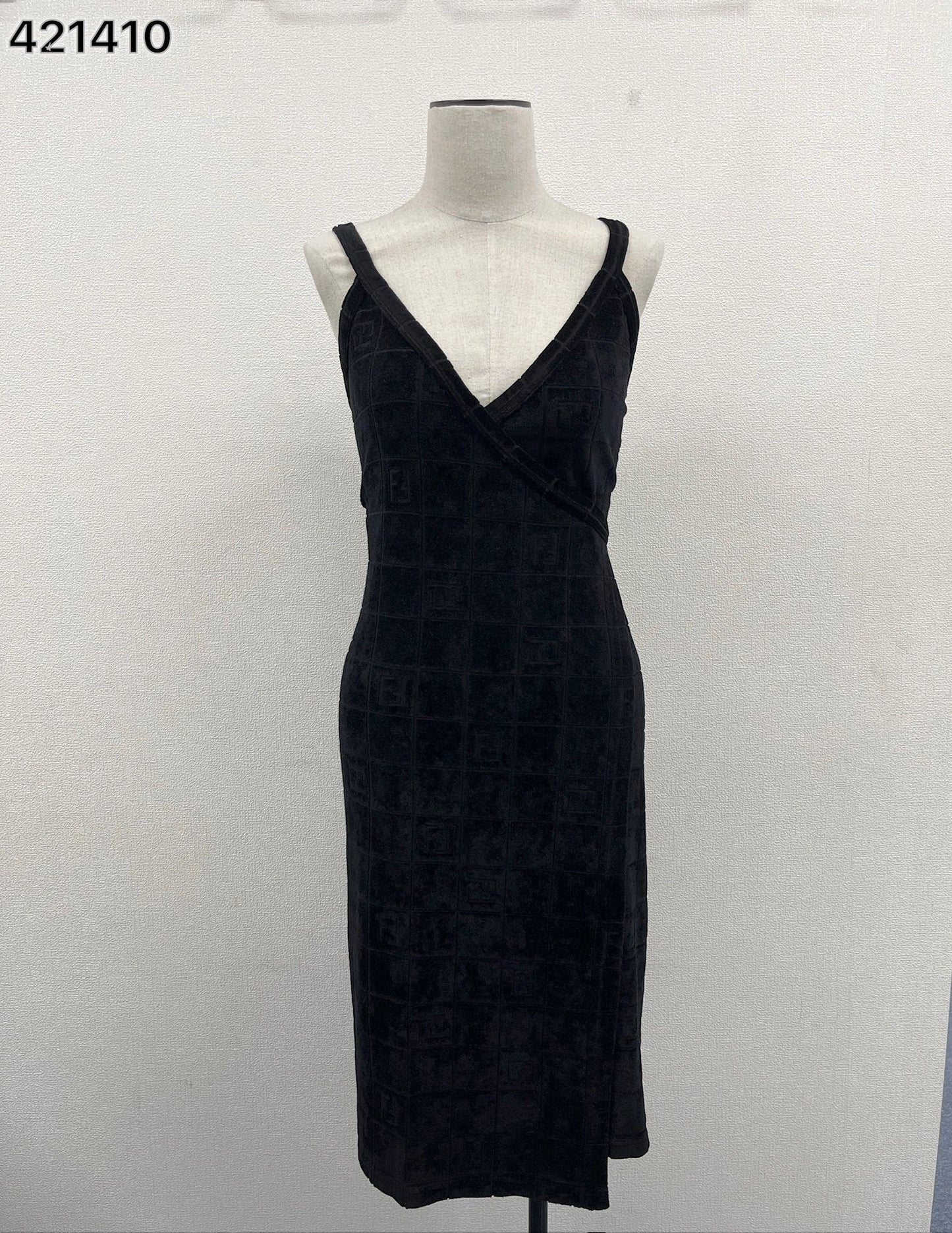 Fendi Velour Black Wrap Dress