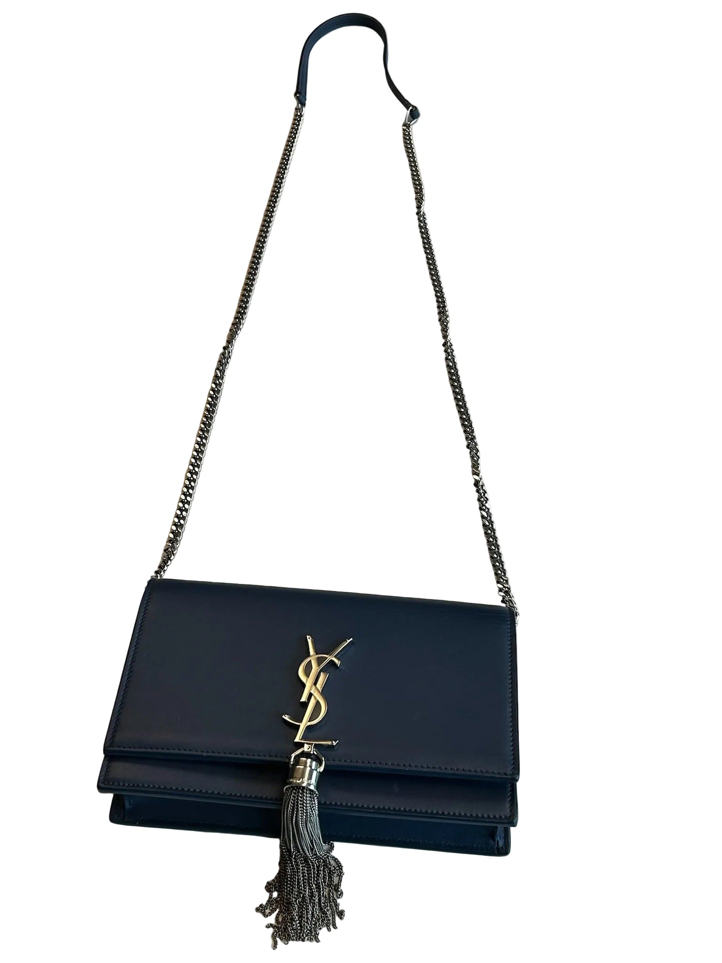 YSL BLUE KATE SMALL TASSEL WOC