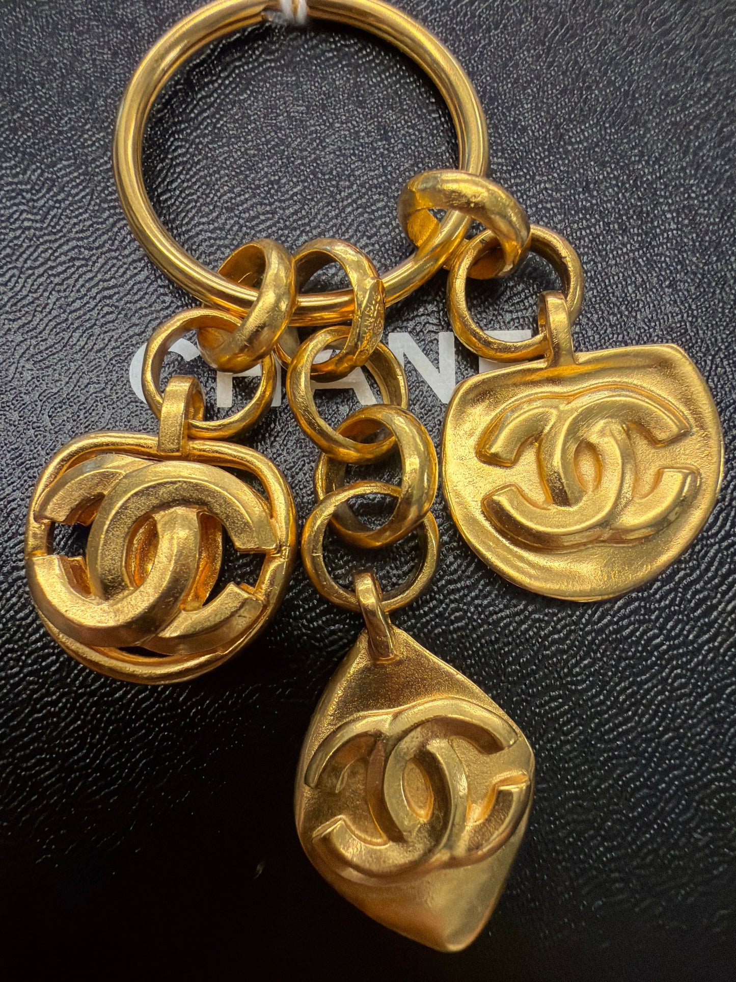 Triple Logo Charm Chanel Key Ring
