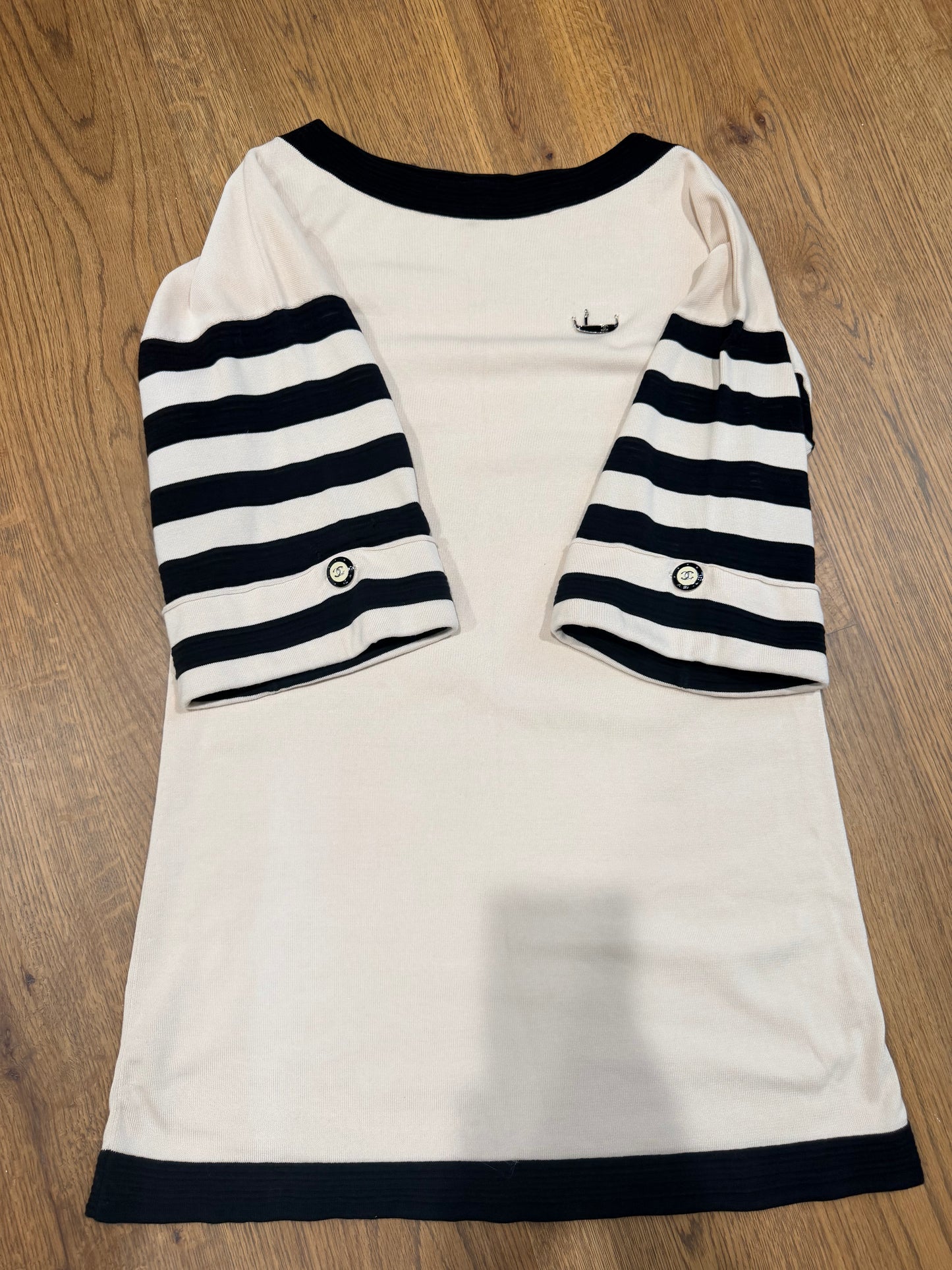 Chanel Gondola Dress with CC buttons on sleeves