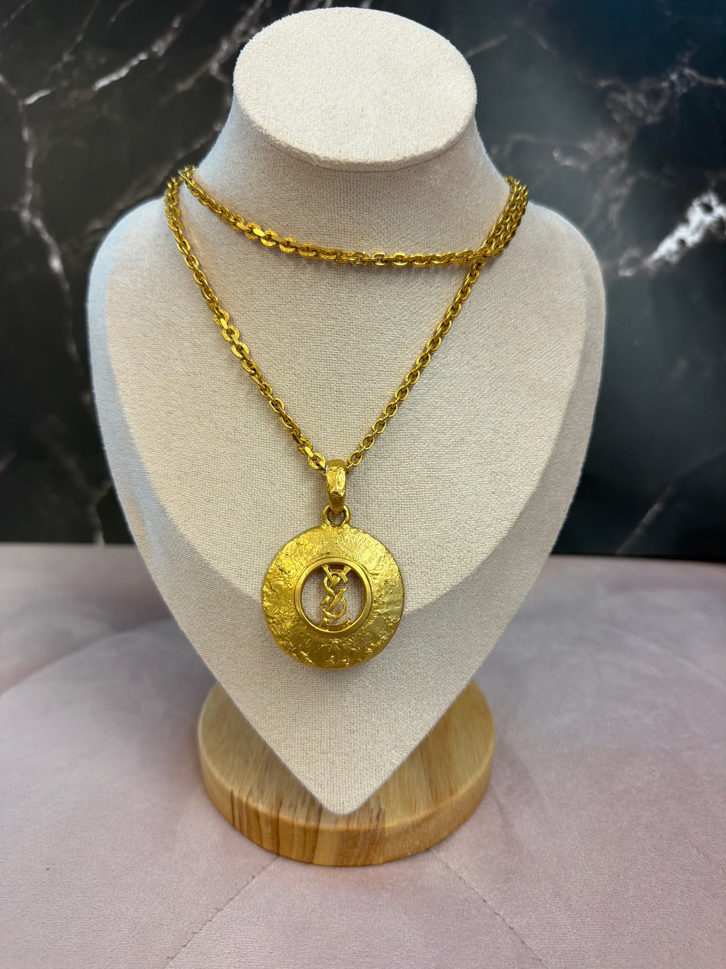 Vintage YSL necklace 38” long