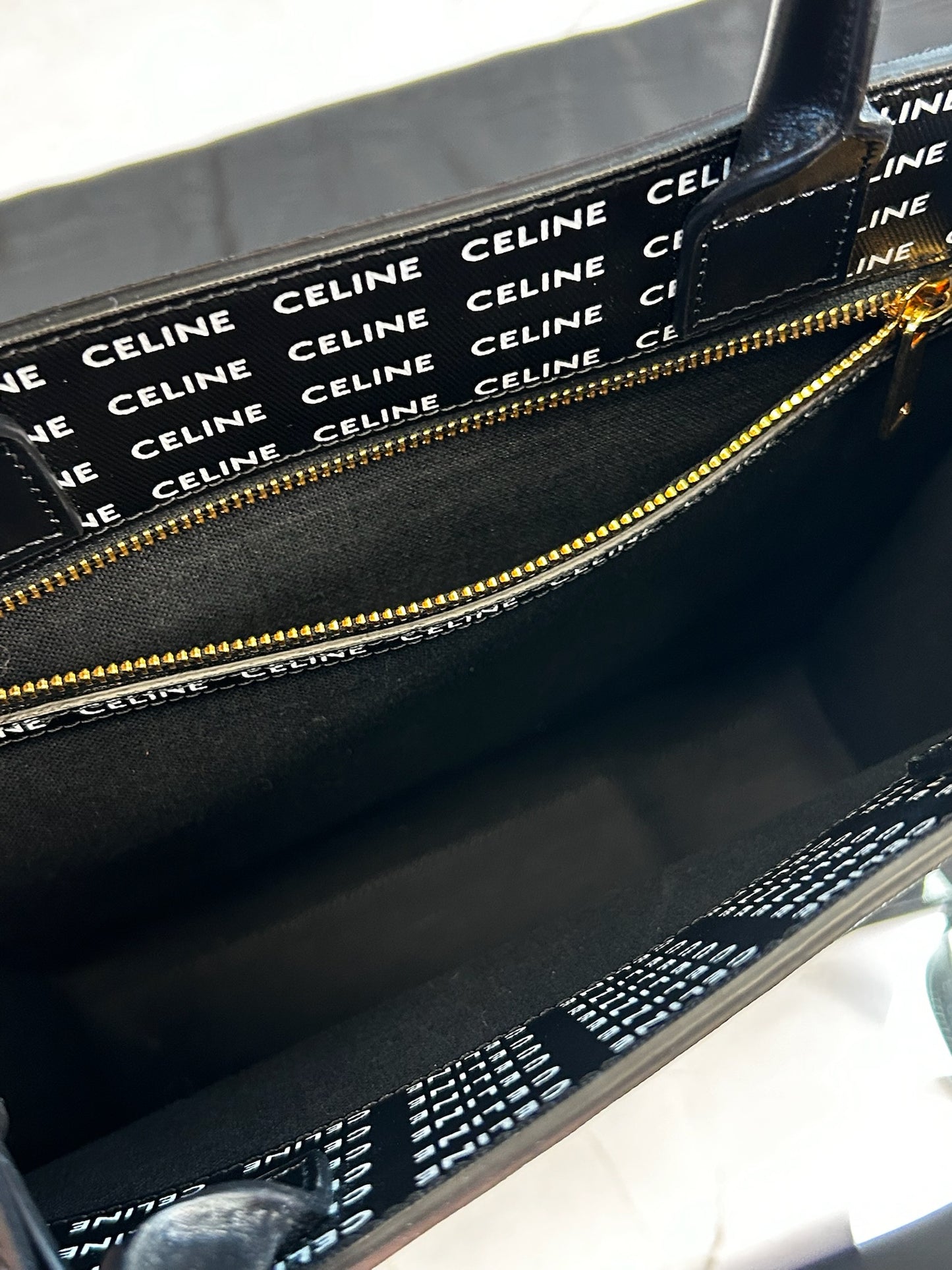 Celine Pre-Owned Vertical Cabas All Over Logo Print Leather