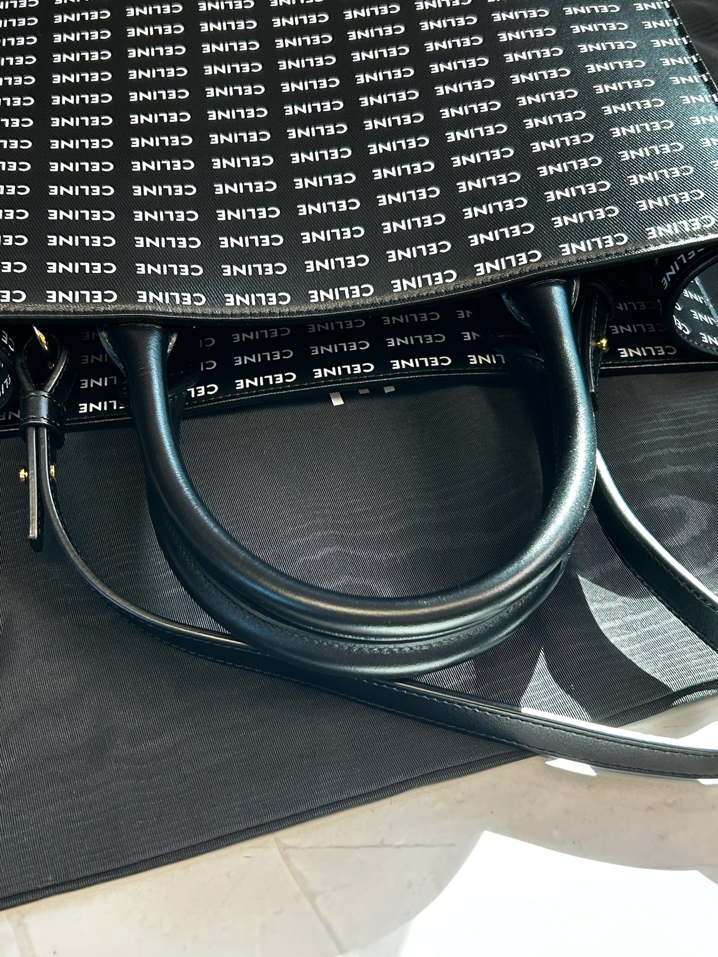 Celine Pre-Owned Vertical Cabas All Over Logo Print Leather