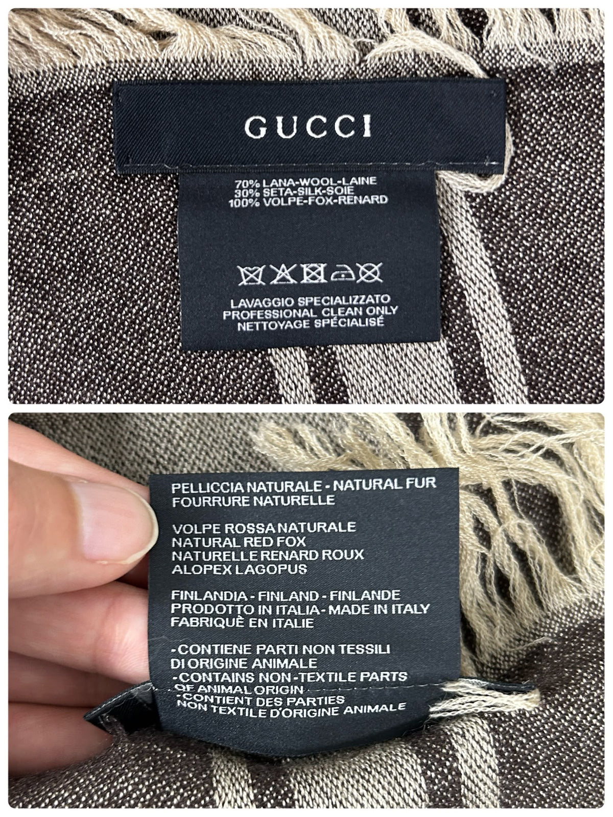 Gucci Fur Trimmed Shawl with Box
