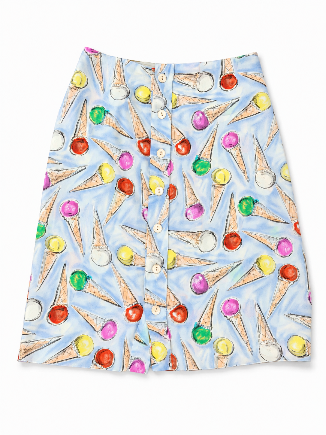 Chanel candyland ice cream silk skirt fr 38