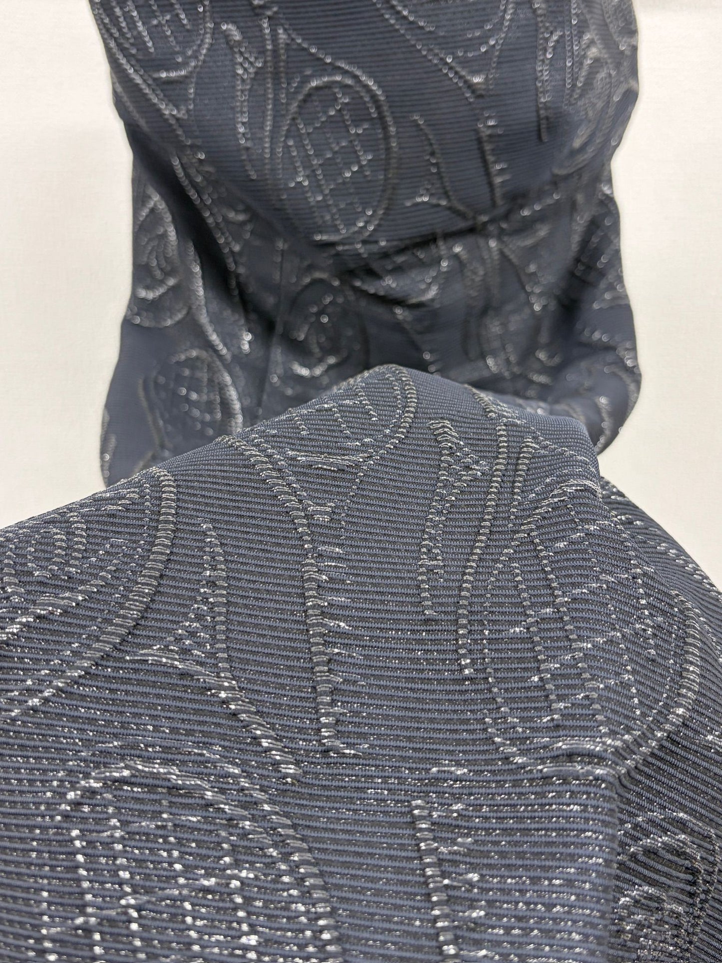 Chanel Navy Strapless Logo and Tennis Racket Dress Fr 36 09P