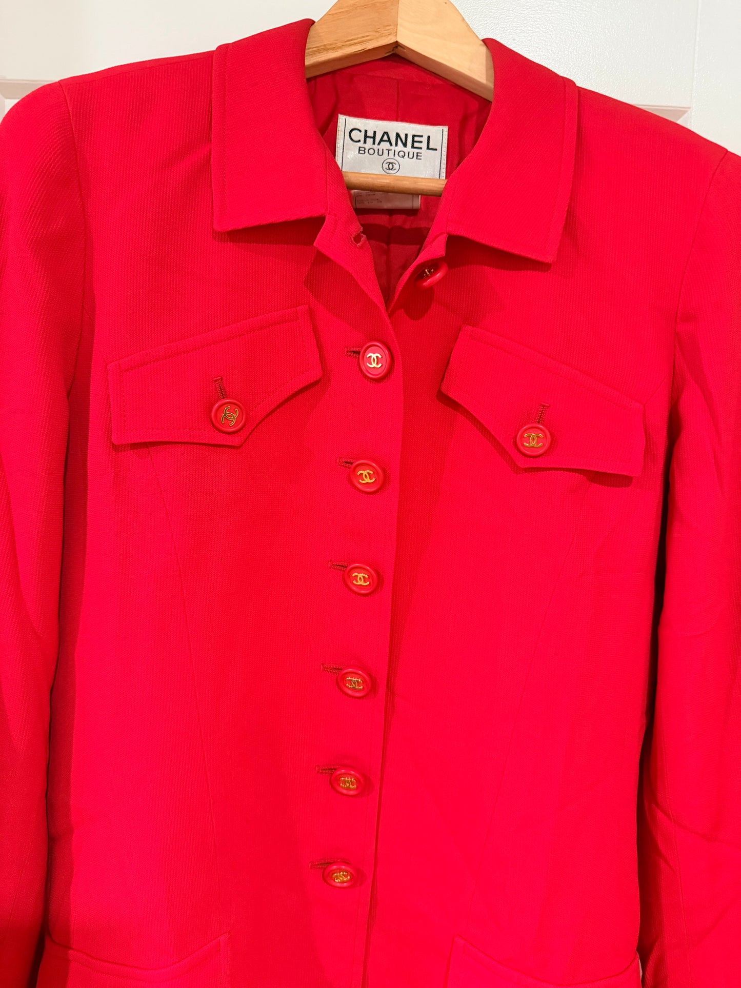 Chanel Raspberry Pink 97P long jacket fr 40