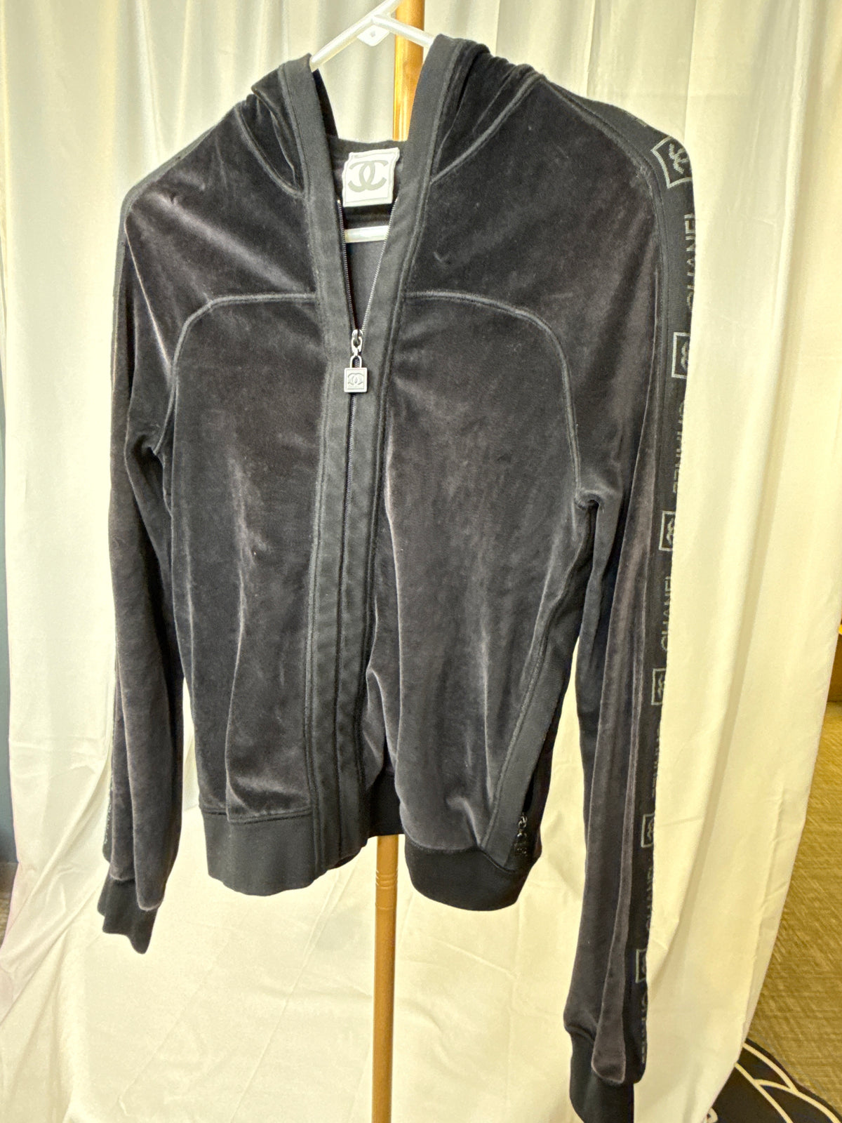 Chanel Black Zip Hoodie