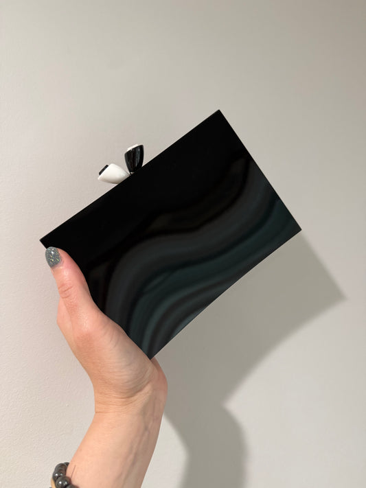 Chanel black and white 2001 resin clutch