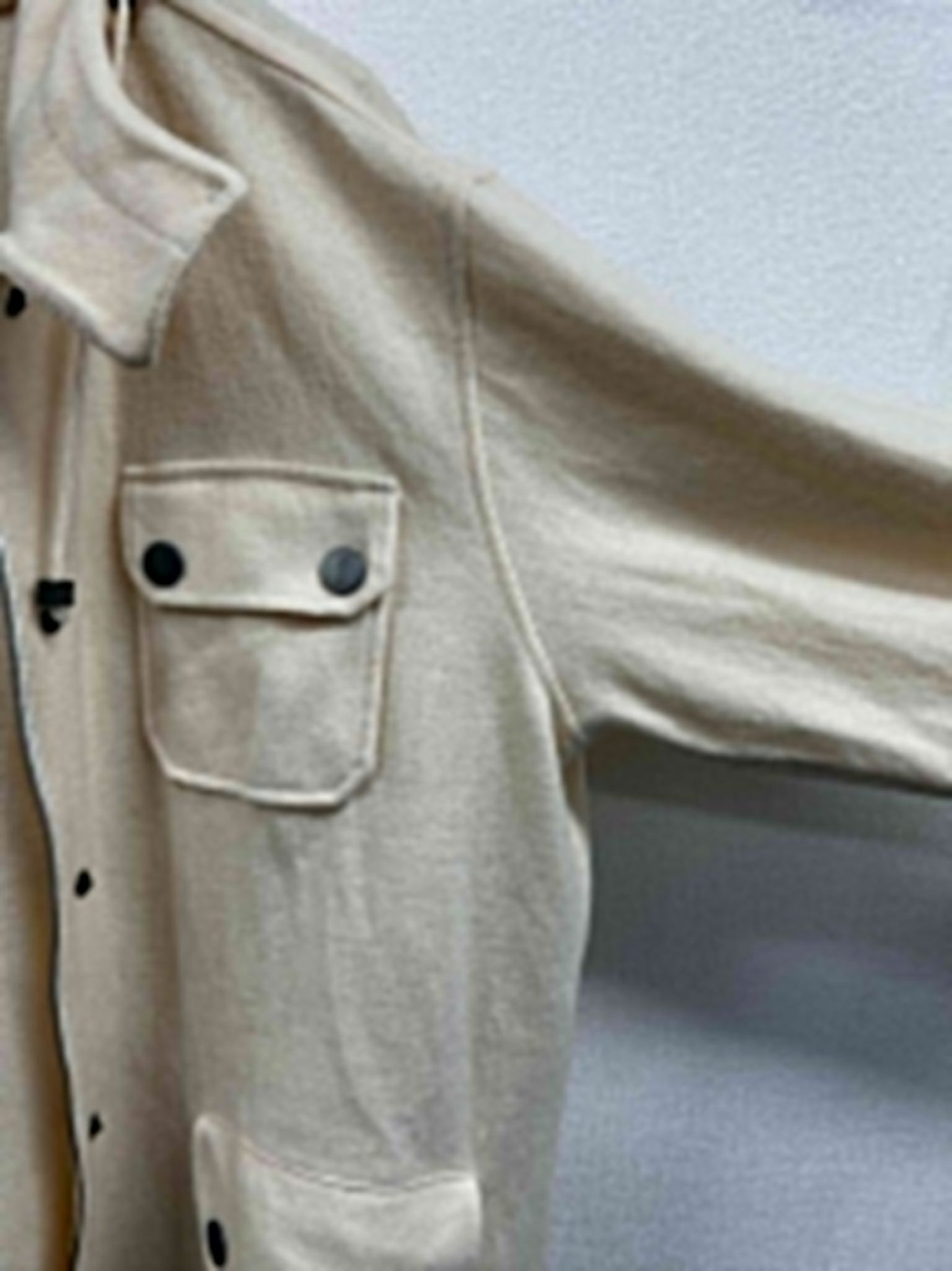 YSL Beige Logo Button hoodie jacket size L