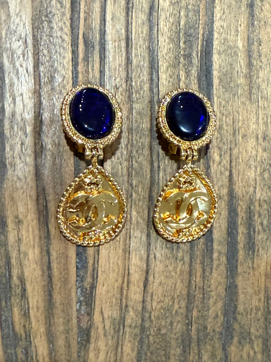 CHANEL VINTAGE EARRINGS COCOMARK ACCESSORY 96A