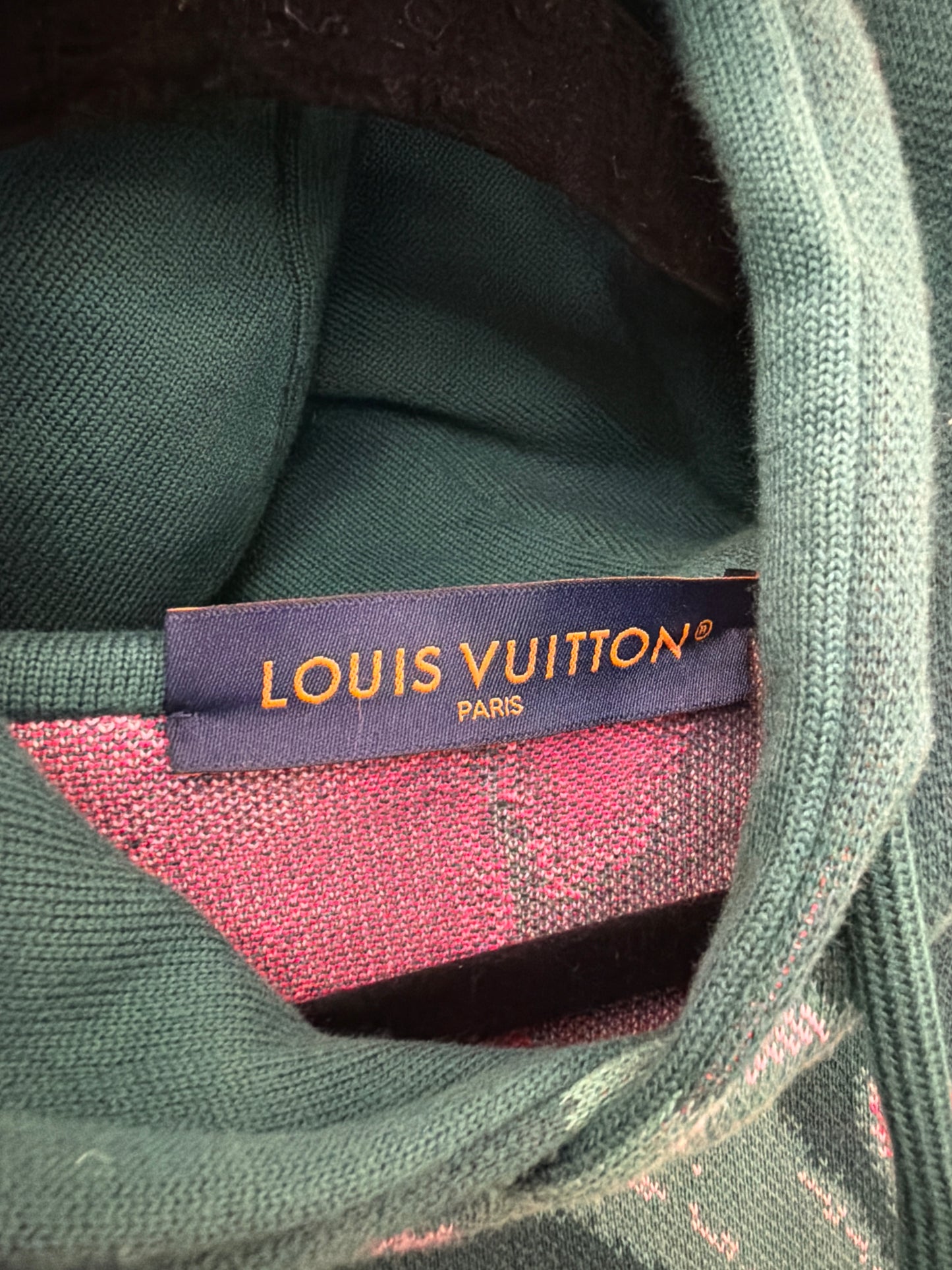 Louis Vuitton Green and Pink Hoodie (no size tag)