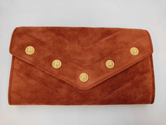 Chanel Suede small clutch / wallet with CC charms