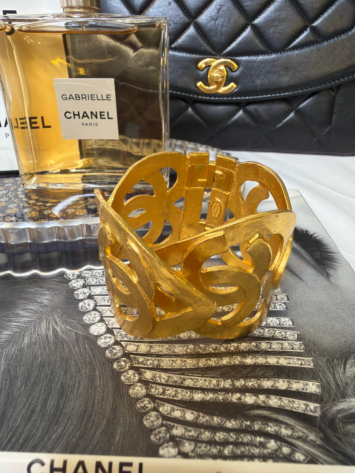 Chanel 95P Hearts and CC Barbie collection hinge cuff