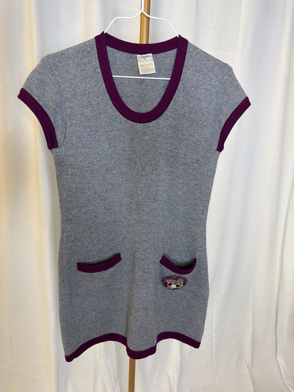 Chanel 100% cashmere sweater dress fr 44 07A