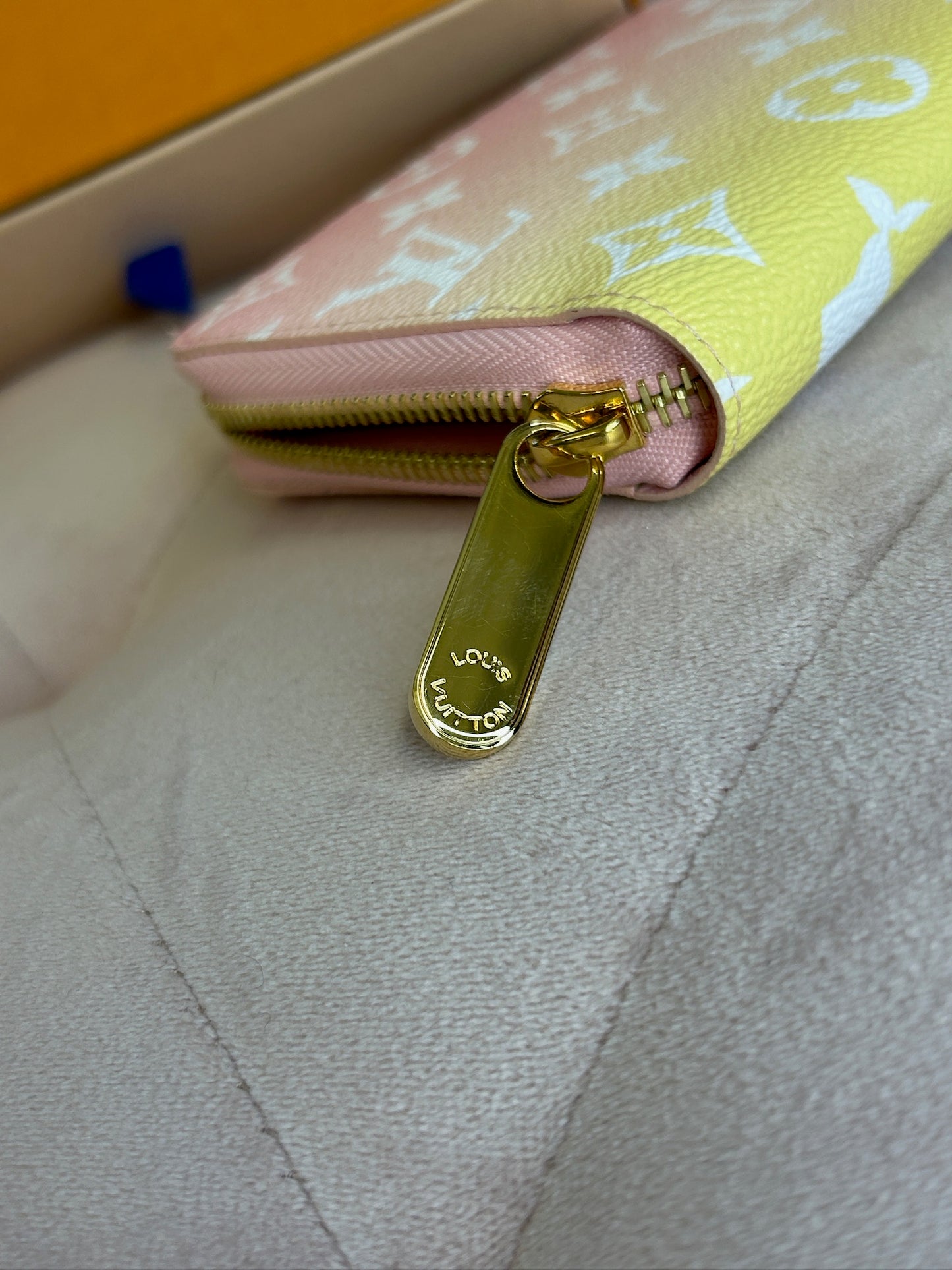 LOUIS VUITTON LV GHW Zippy Wallet Monogram By The Pool Pink/Yellow