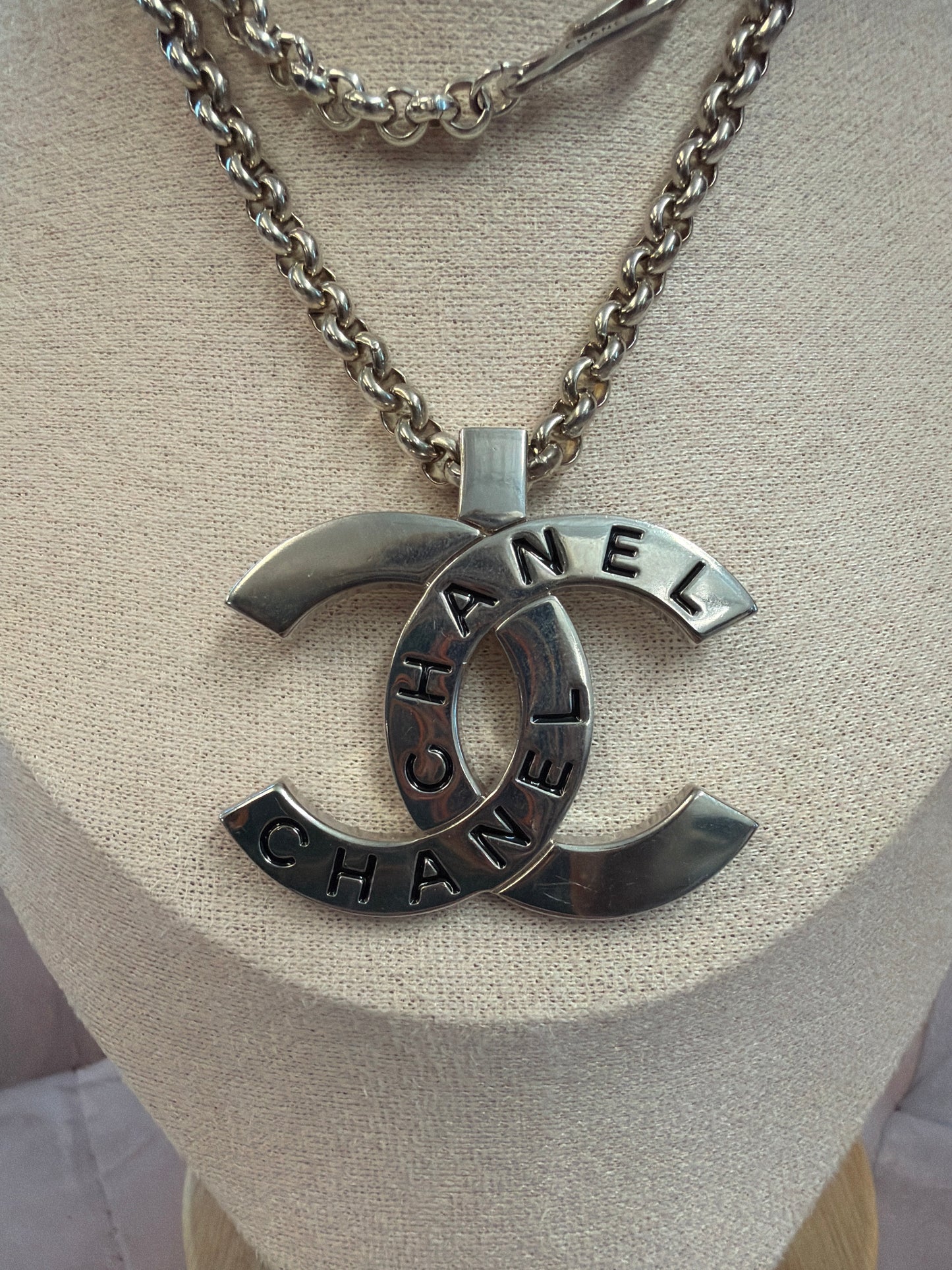 Rare Silver Chanel necklace from 98P