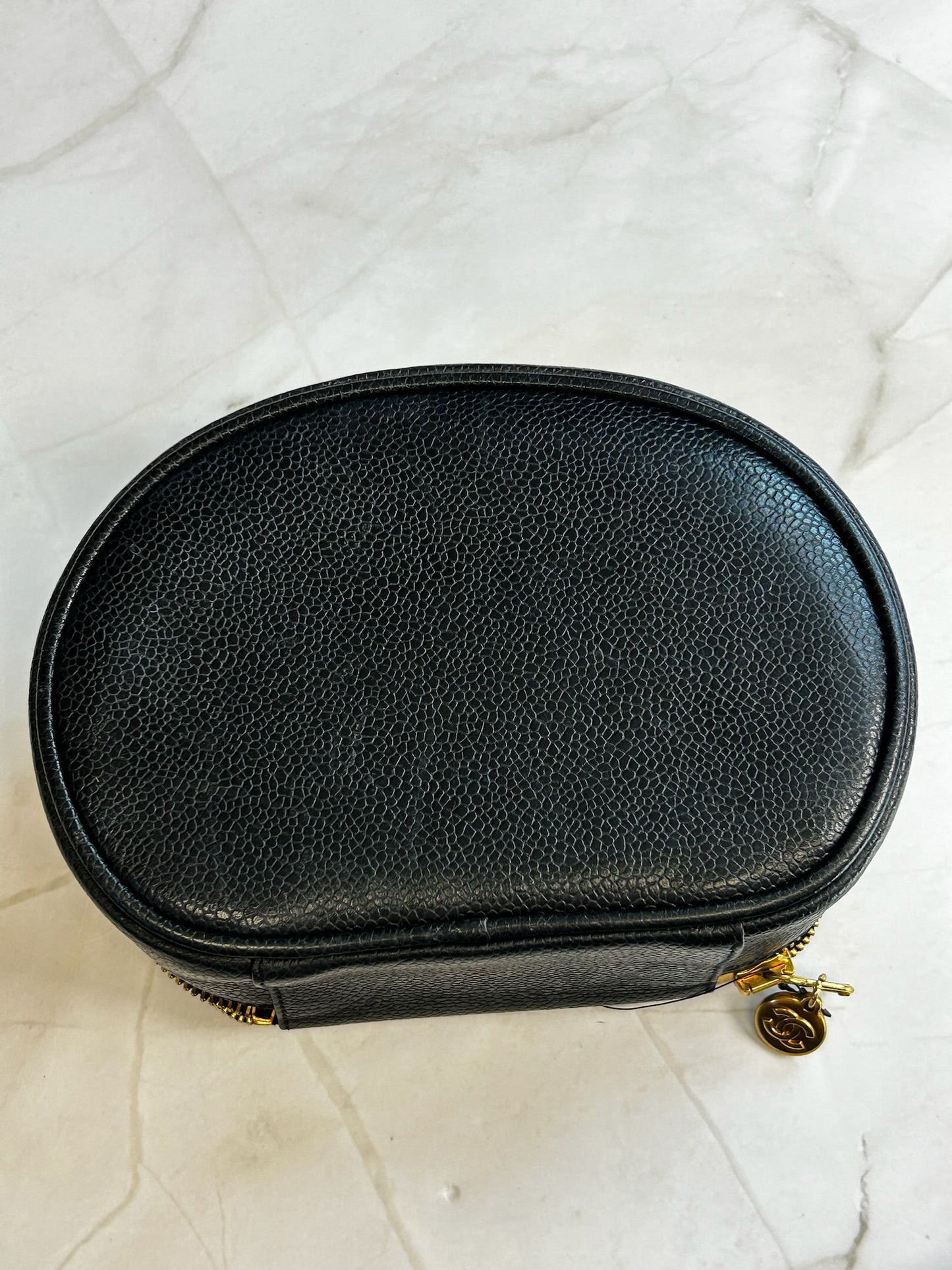 Rare Vintage Chanel Caviar Vanity with Mirror
