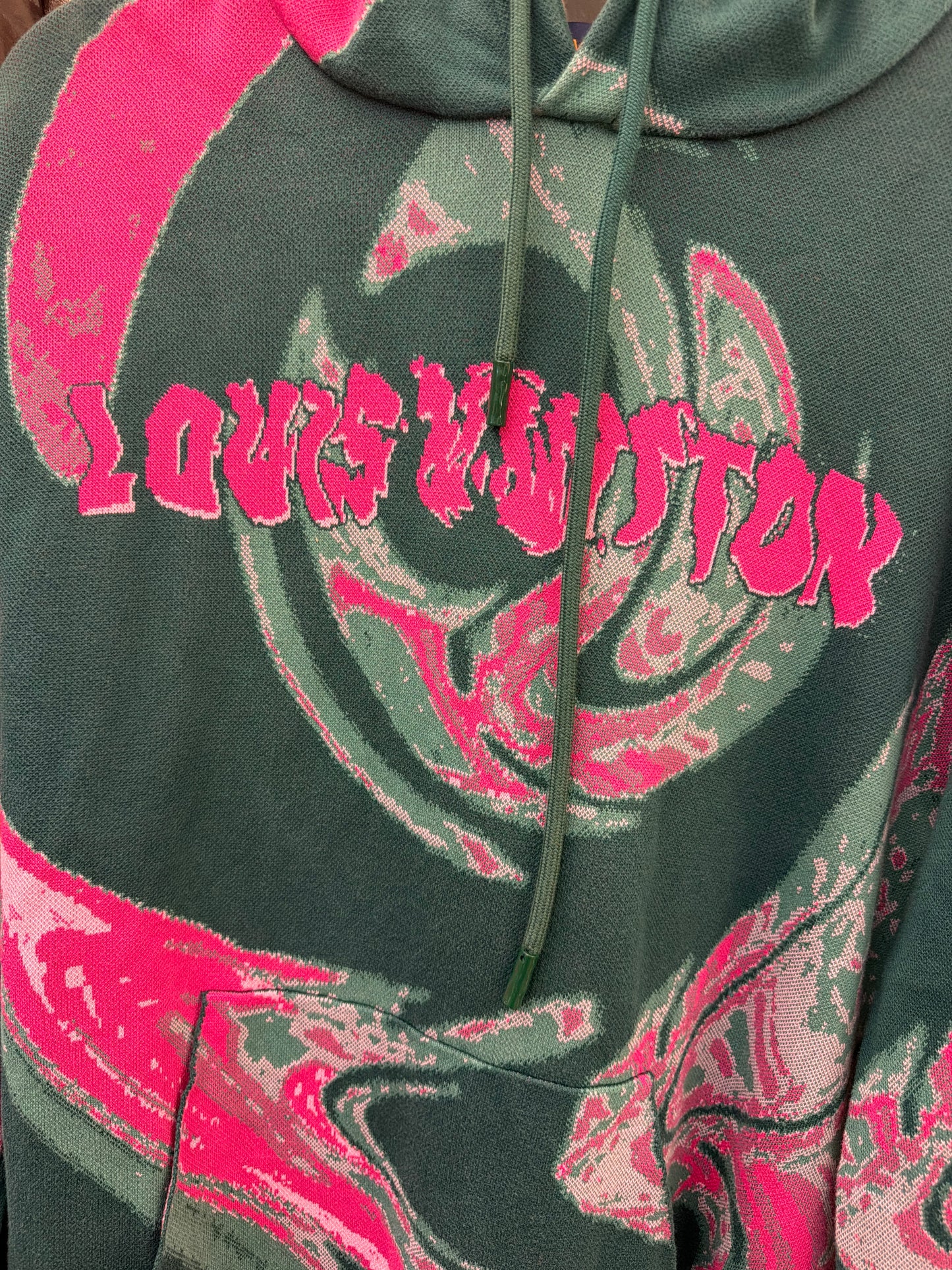Louis Vuitton Green and Pink Hoodie (no size tag)
