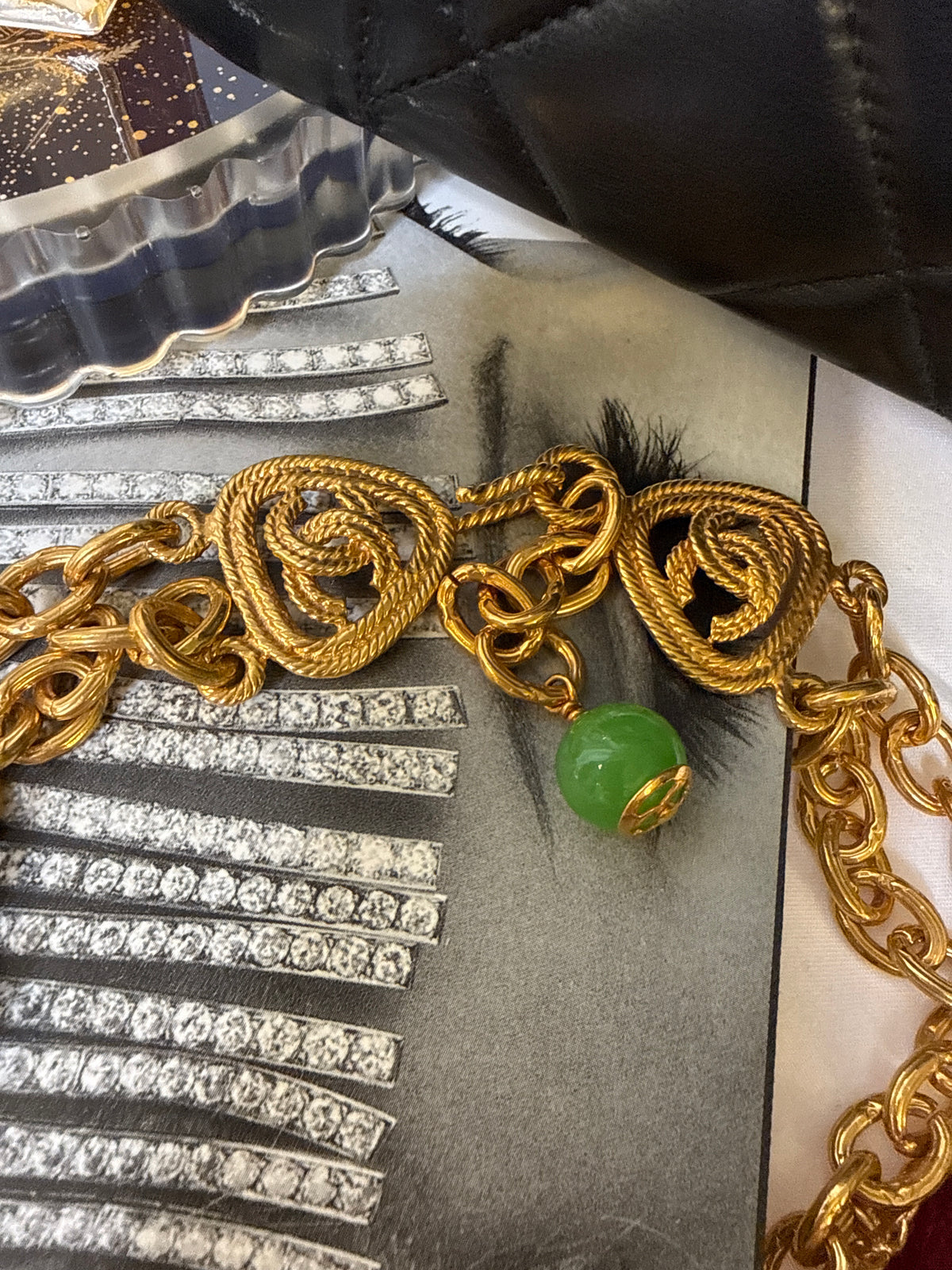 Chanel Rare Vintage Gripoix Love Heart Charm Necklace