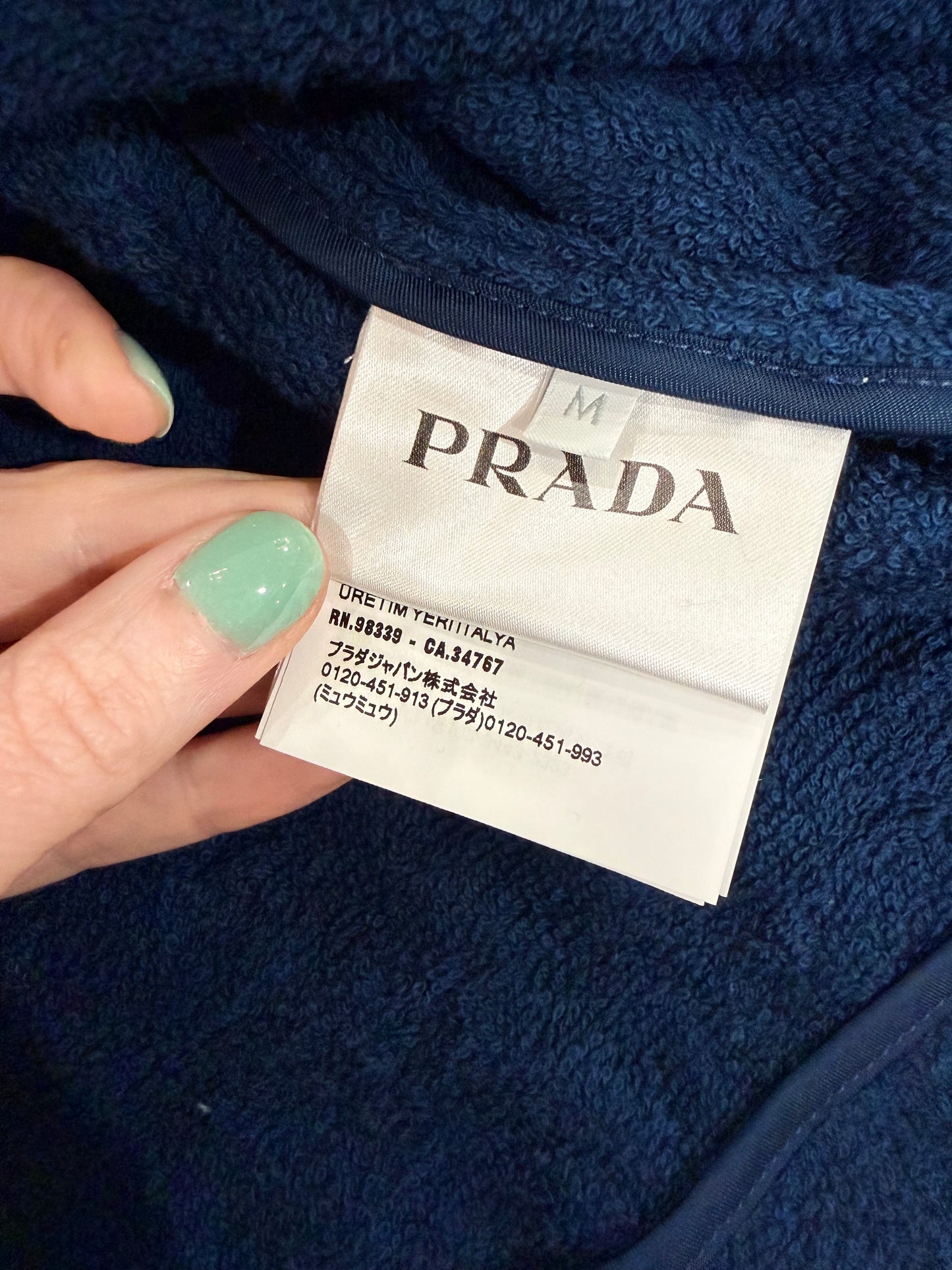 Prada Terry Cloth Short Sleeve Pajama Shirt size M
