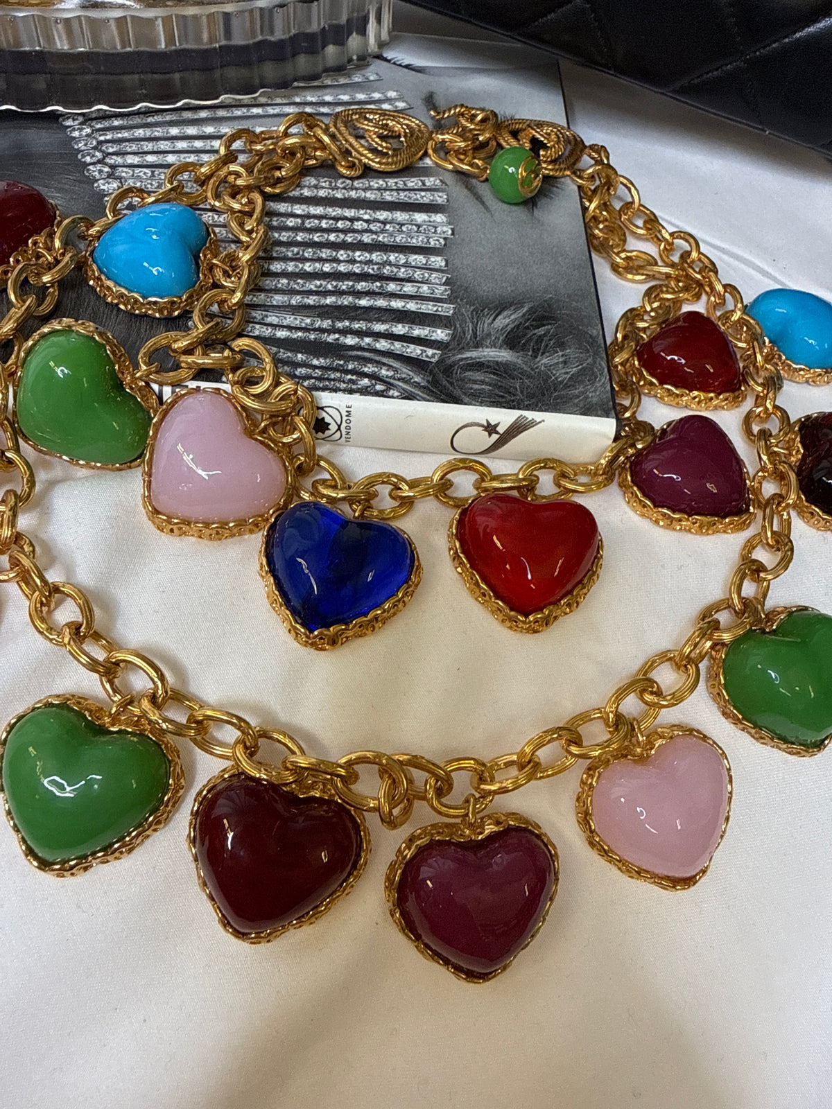 Chanel Rare Vintage Gripoix Love Heart Charm Necklace
